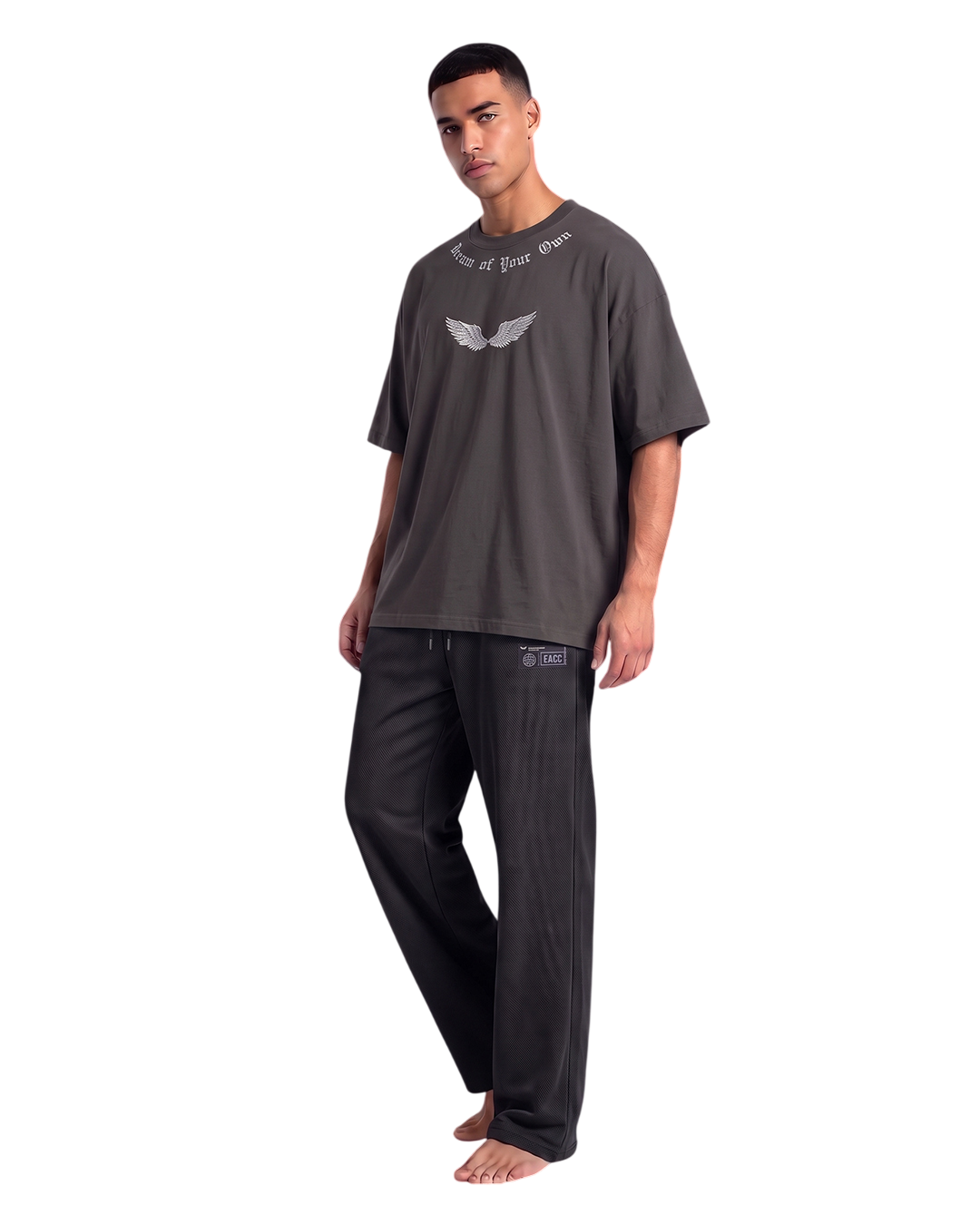 Edge Textured Men's Relax-fit Black Sweatpants - 53942