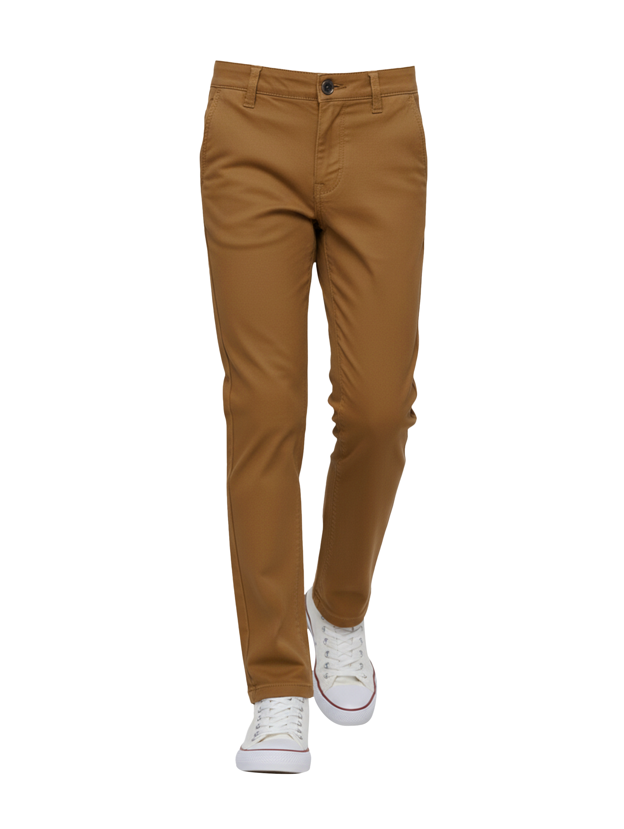EDGE 4 Way Stretch Pebble Brown Premium Boys Pants - SIL-32