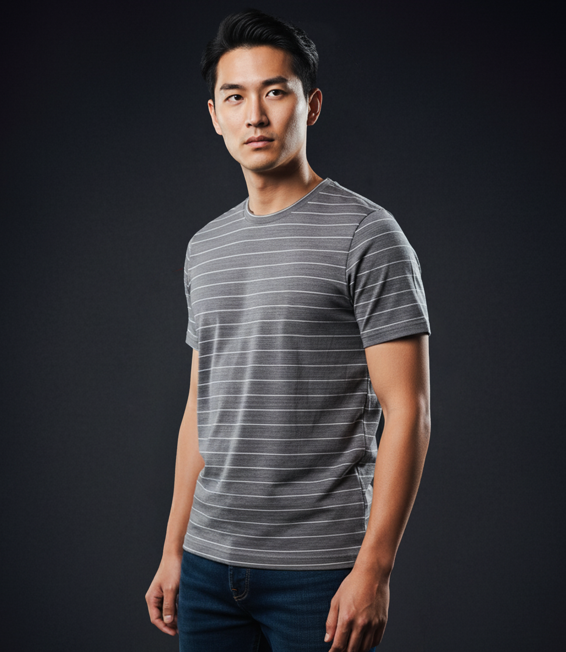EDGE Crew Neck Men’s Stripe T-Shirt - 52936