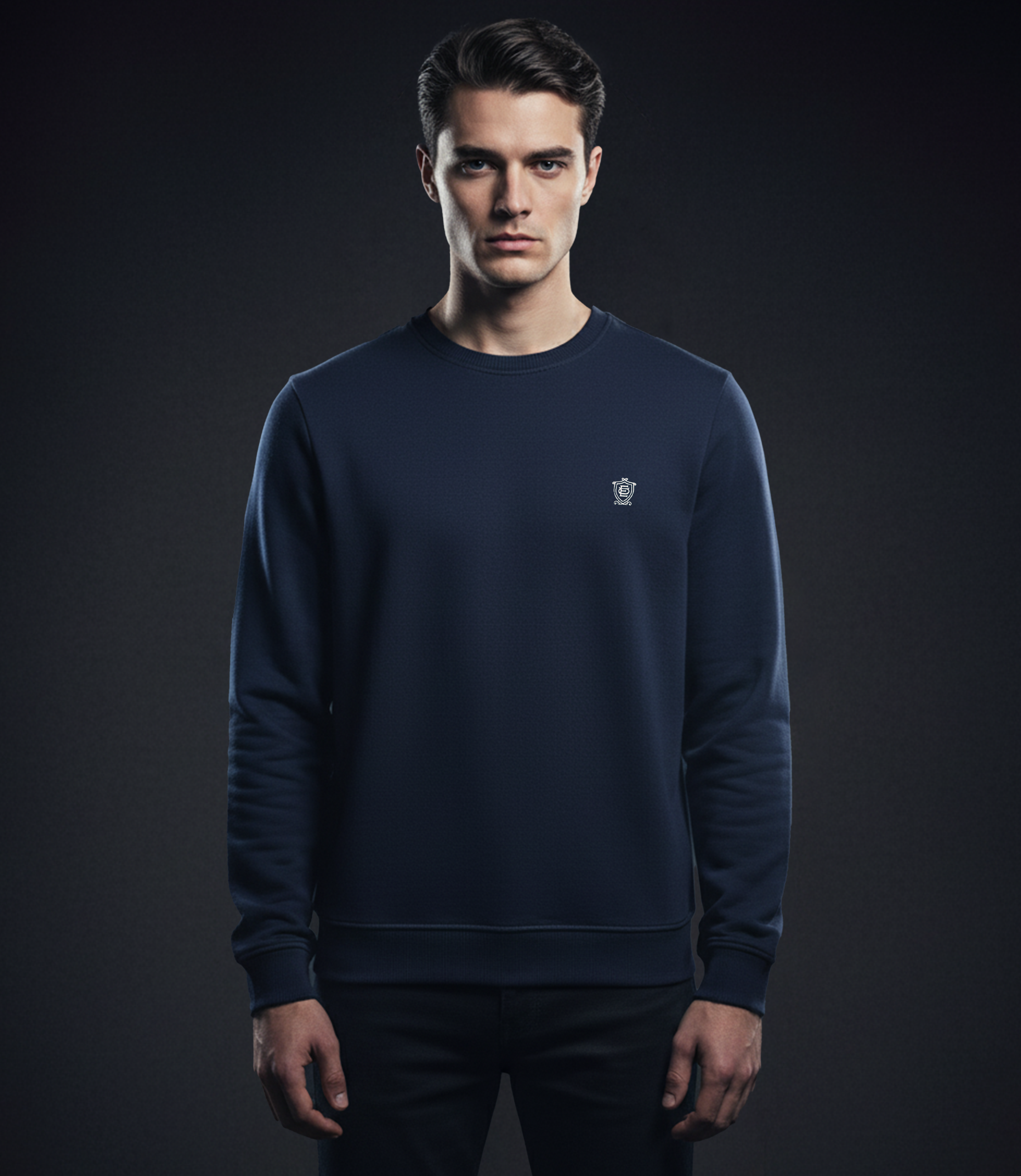 EDGE Crew Neck Solid Color Men’s Sweat T-Shirt - 52862