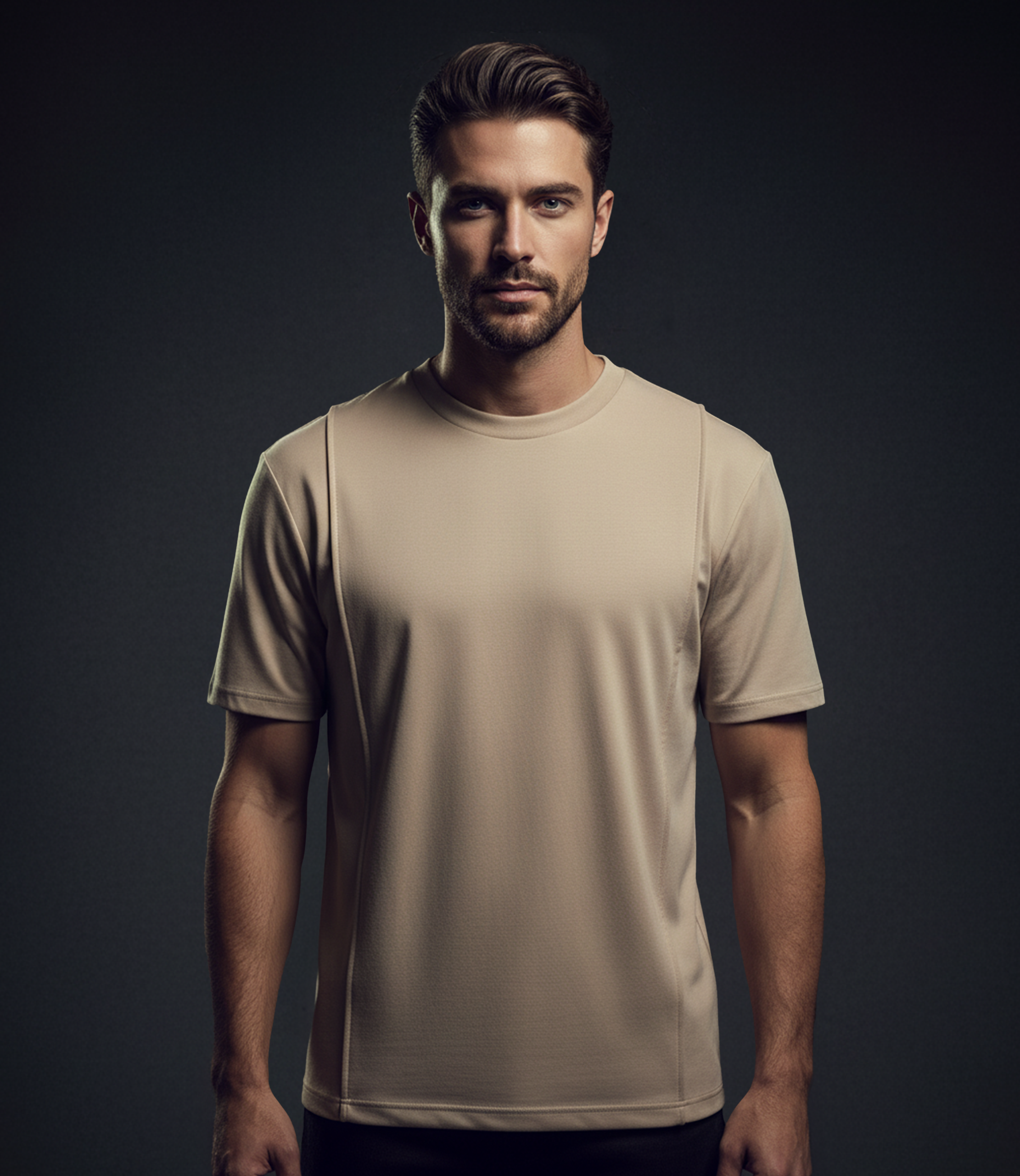 EDGE Crew Neck Men’s Textured Fabric Oversize T-Shirt - 53001