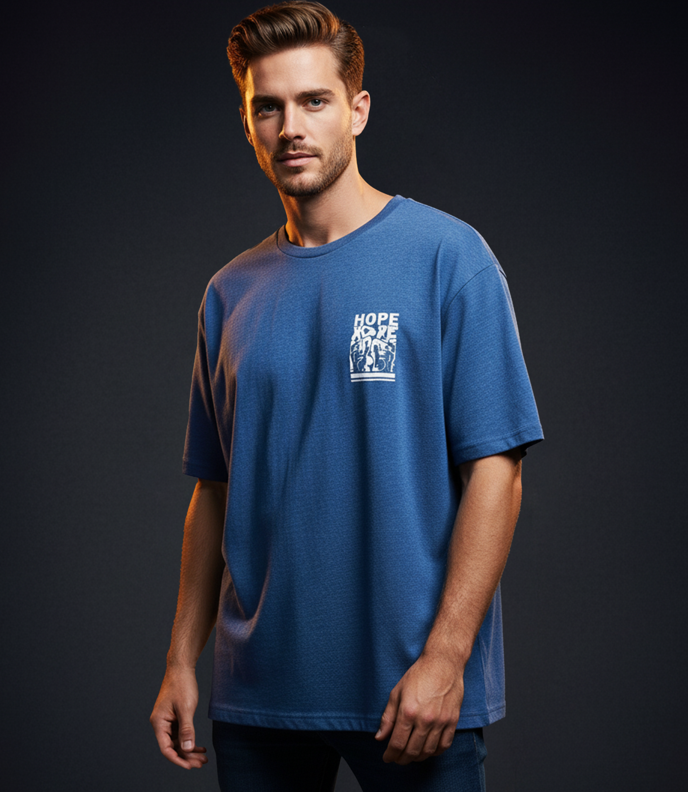 EDGE Crew Neck Men’s Printed Oversize T-Shirt - 52856