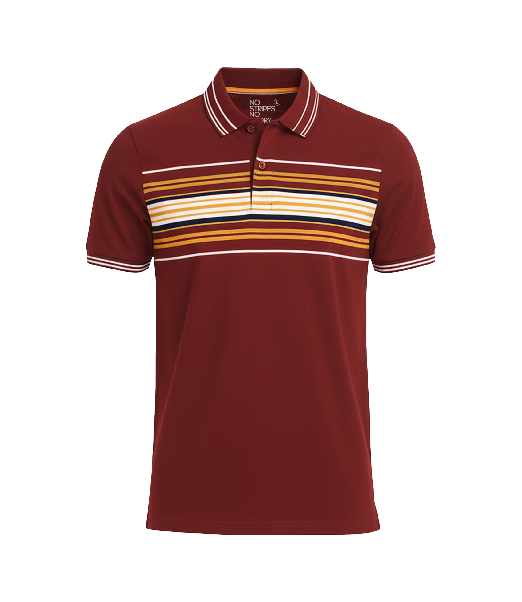EDGE Tipping Collar Men’s Stripe Polo Shirt - 52757