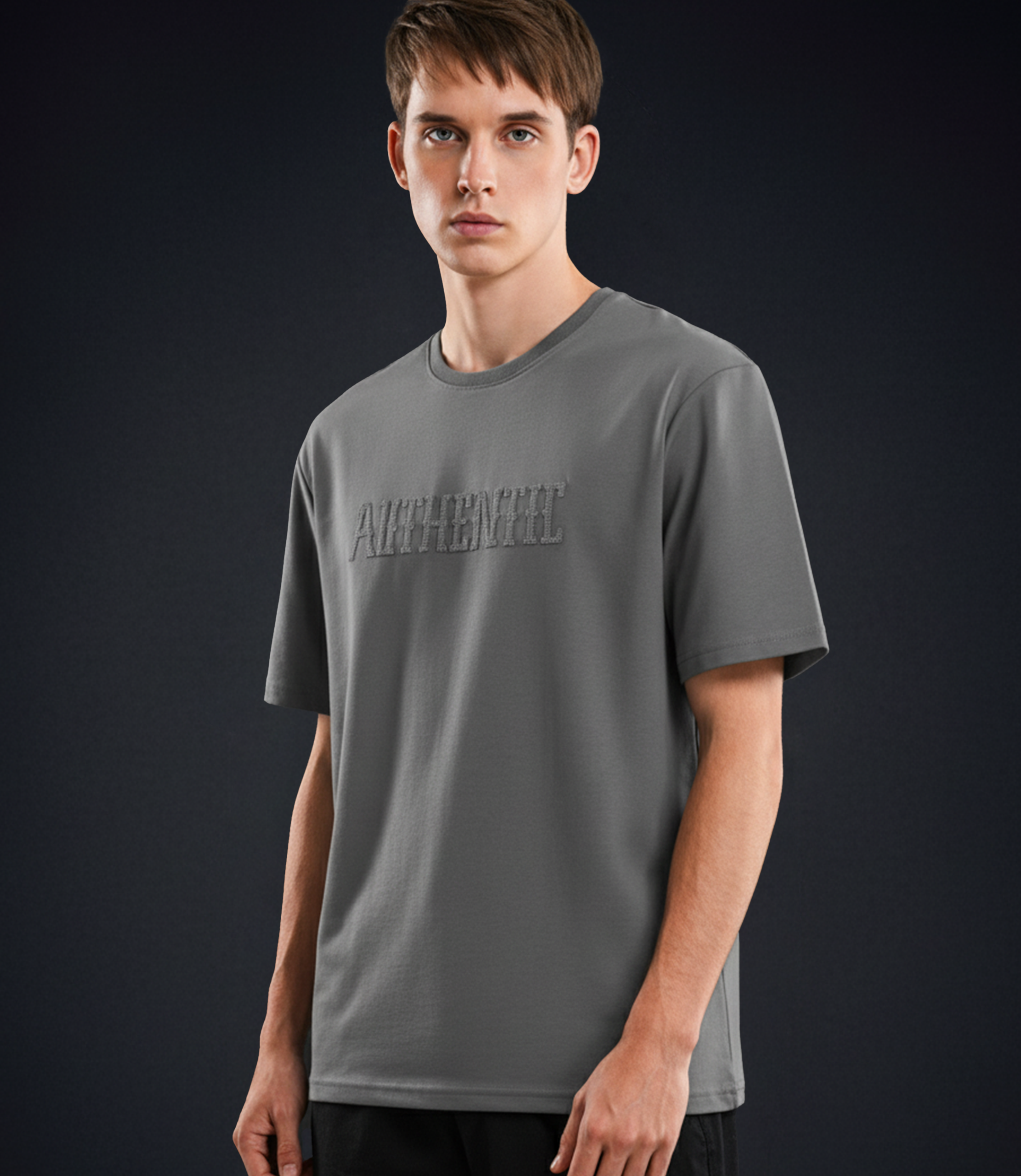 EDGE Crew Neck Men’s “Authentic” Embossed Oversize T-Shirt - 53197