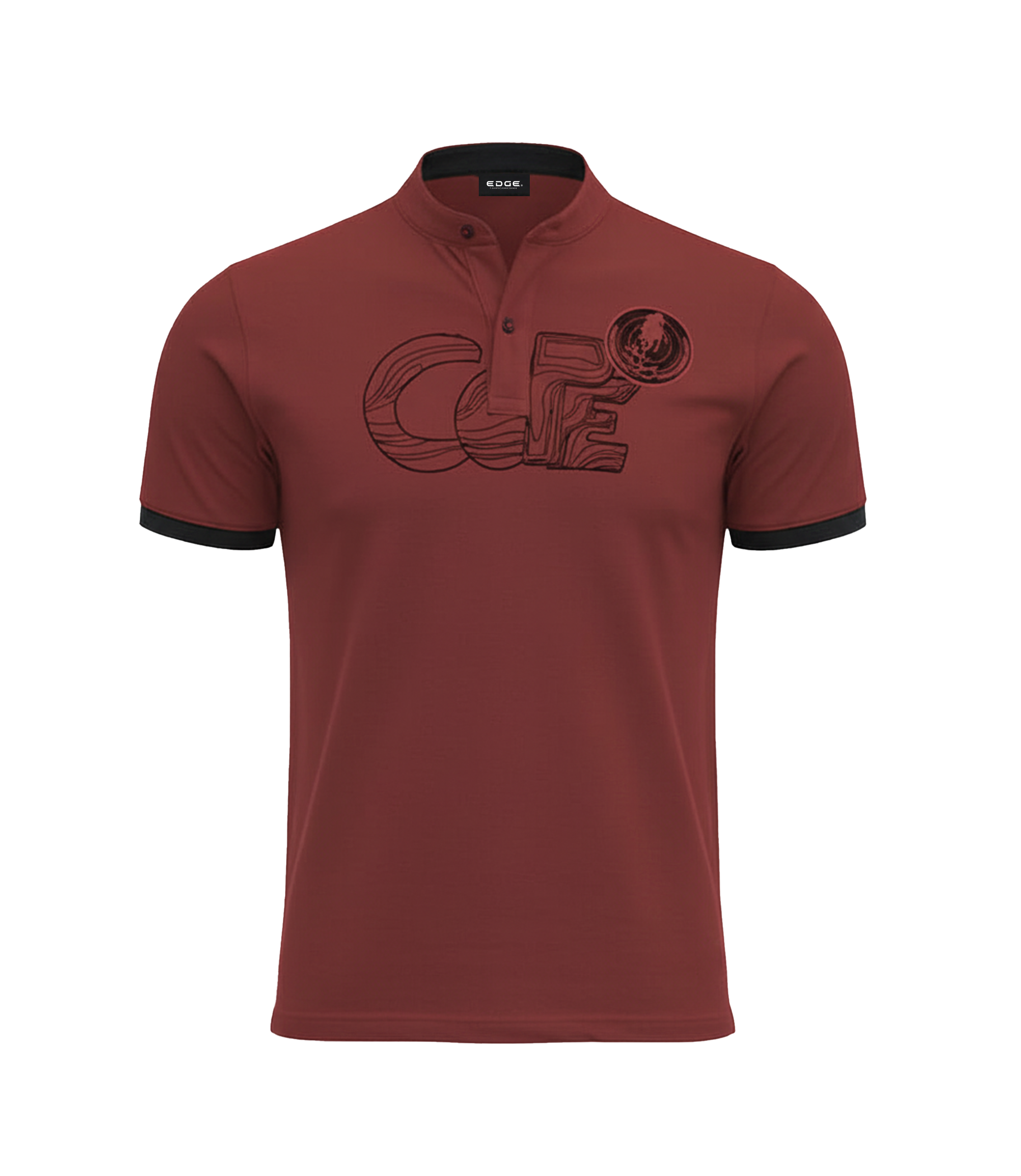 EDGE Mandarine Collar Men’s Solid Color T- shirt - 52384