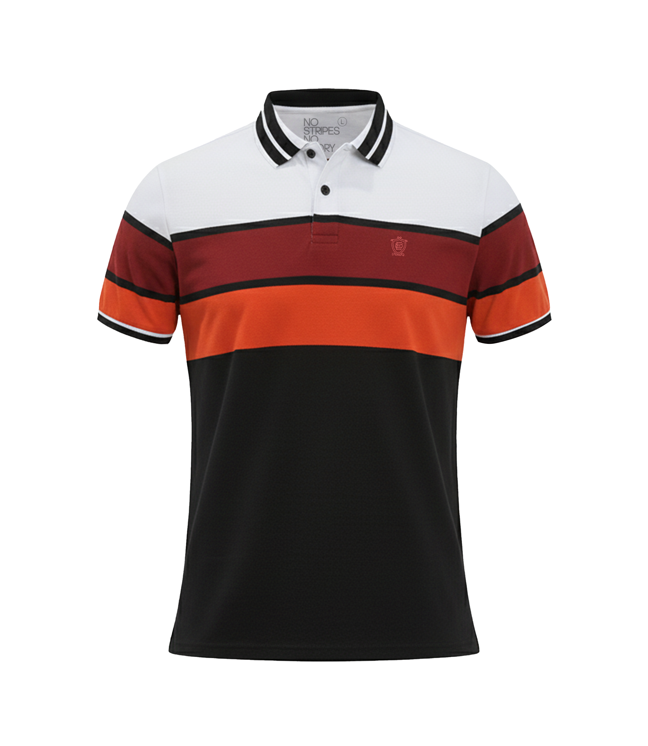 EDGE Double Tipping Collar Men’s Stripe Polo Shirt - 52598