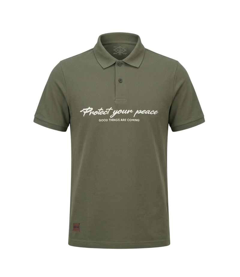 EDGE Printed Men’s Solid Color Polo Shirt - 52532
