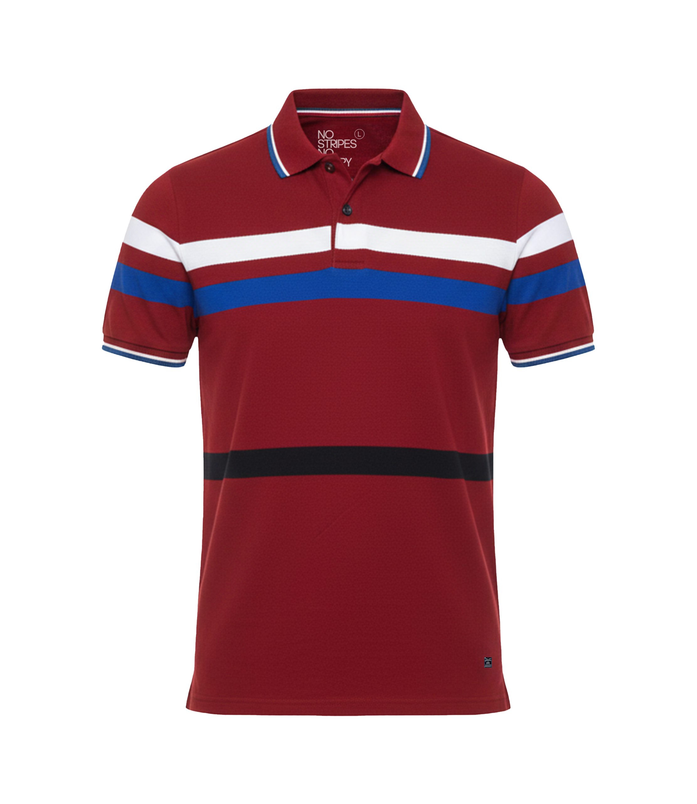 EDGE Double Tipping Collar Men’s Stripe Polo Shirt - 52594