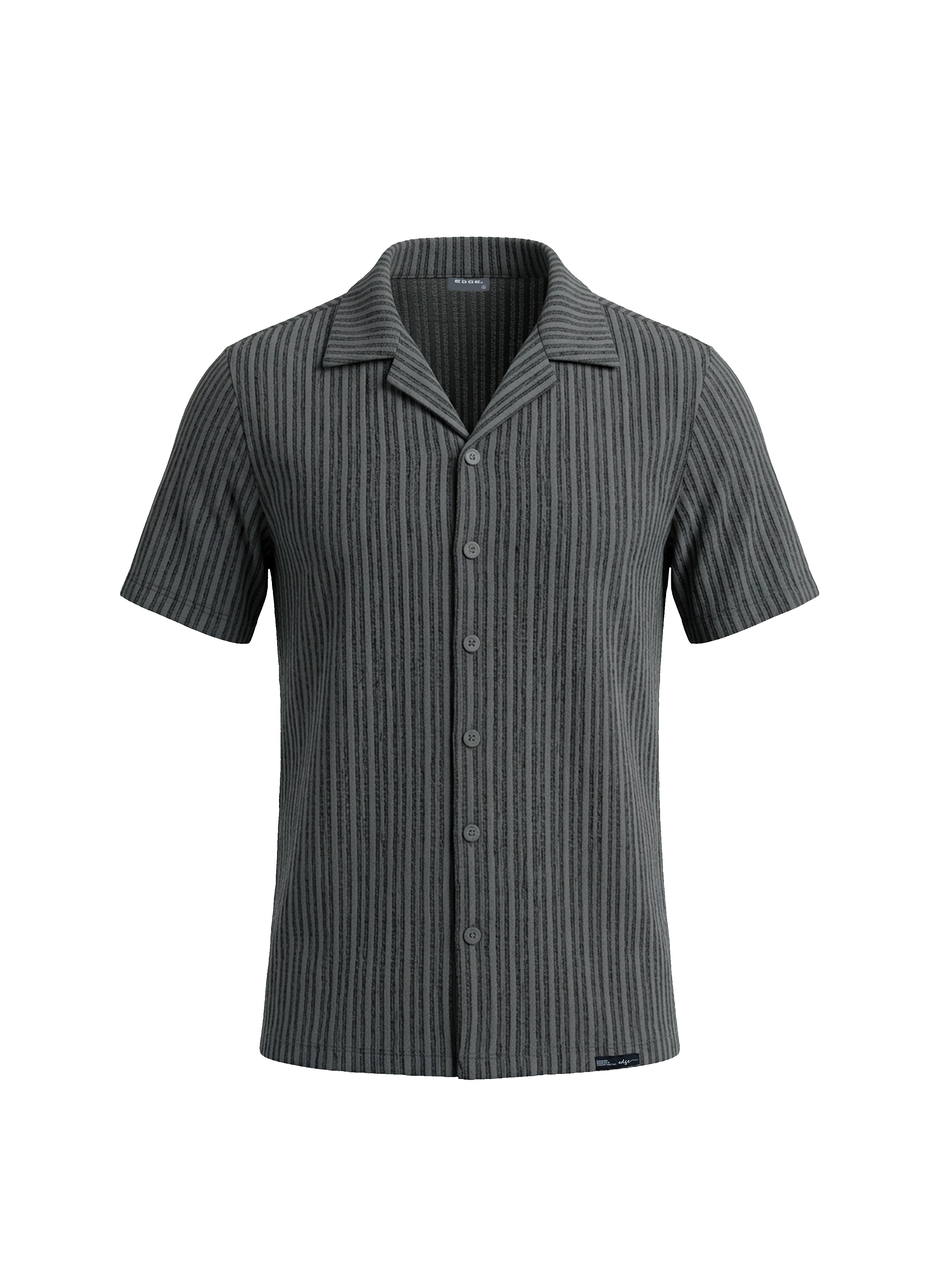 Short-sleeve shirt with a collar on a white background