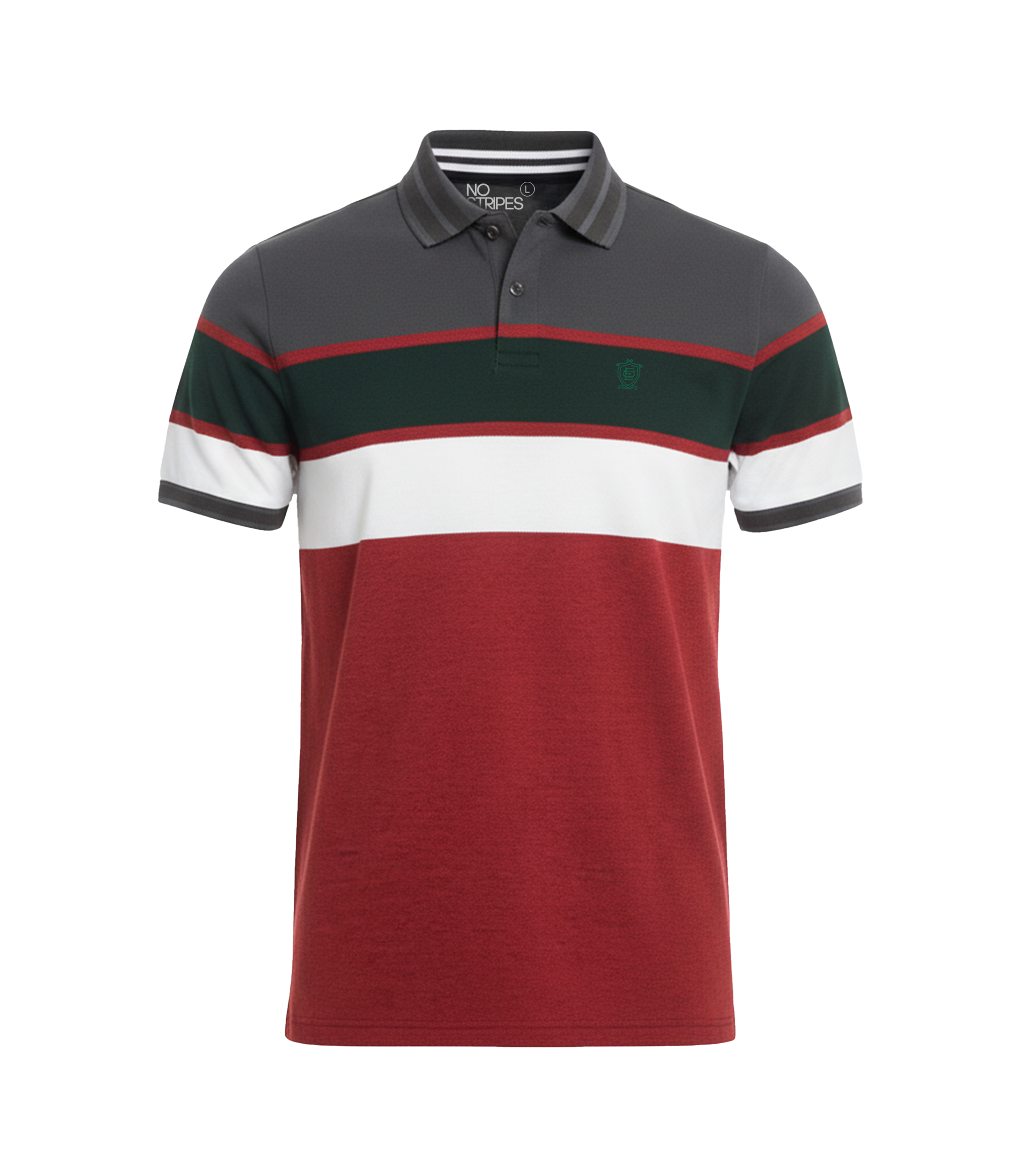 EDGE Double Tipping Collar Men’s Stripe Polo Shirt - 52598