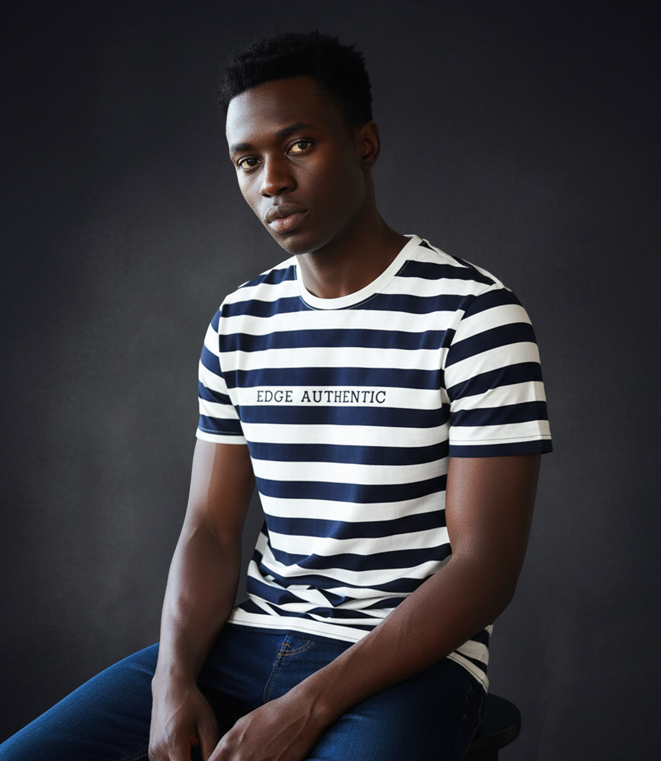 EDGE Crew Neck Men’s Stripe T- Shirt - 52930