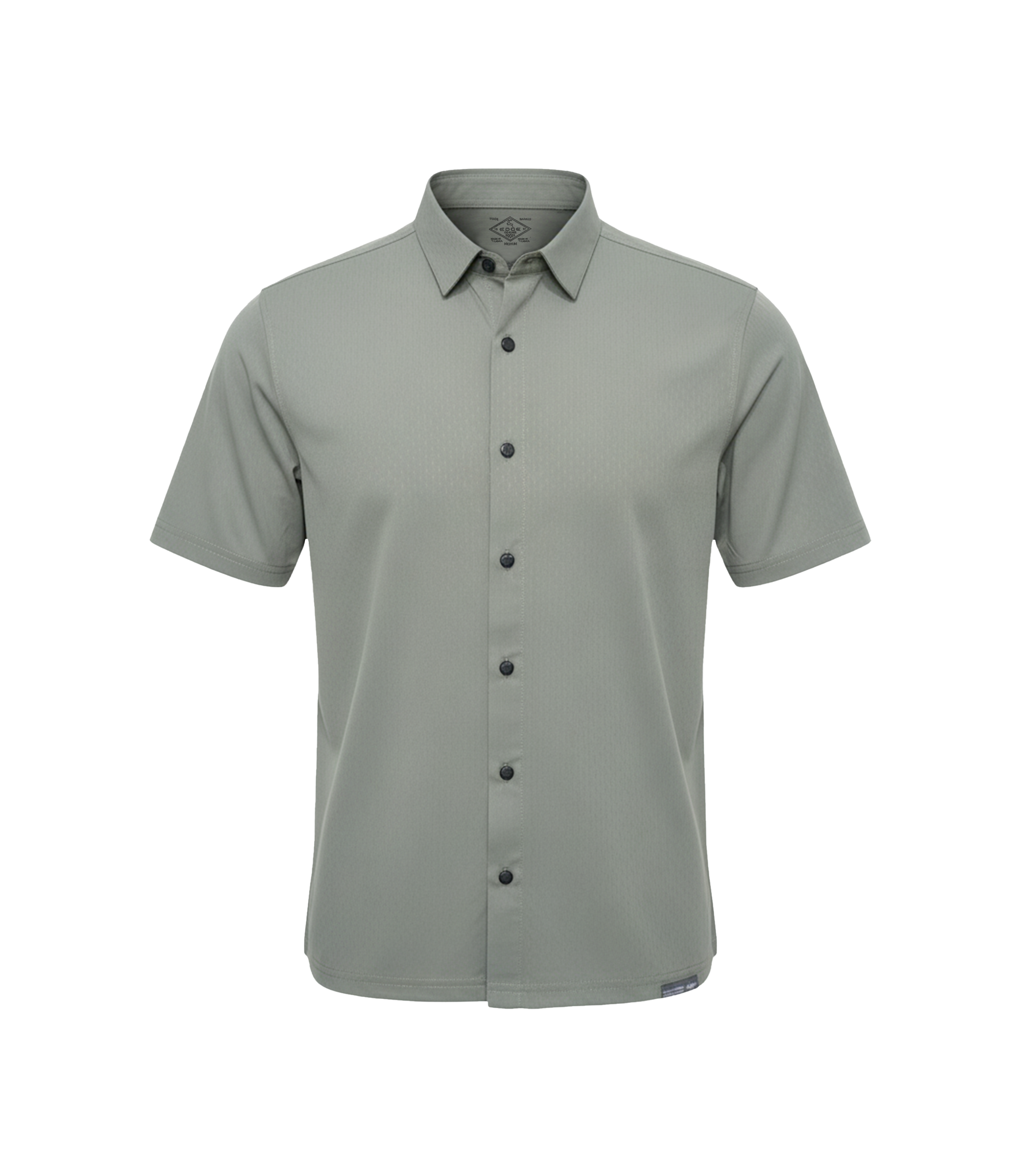 Edge Casuals | Gray short-sleeve Travel Ease polo shirt on a white background