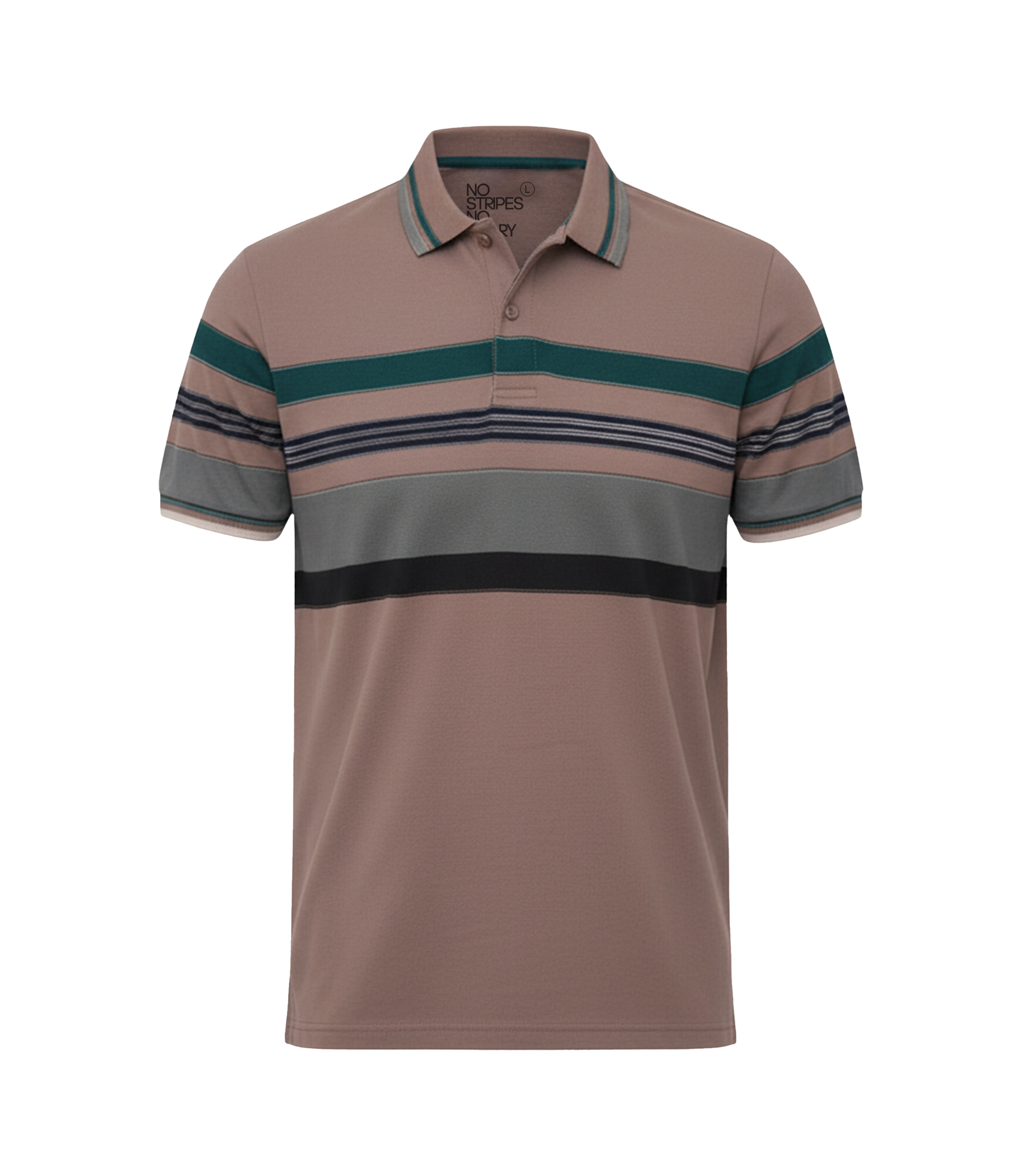EDGE Double Tipping Collar Men’s Stripe Polo Shirt - 52599