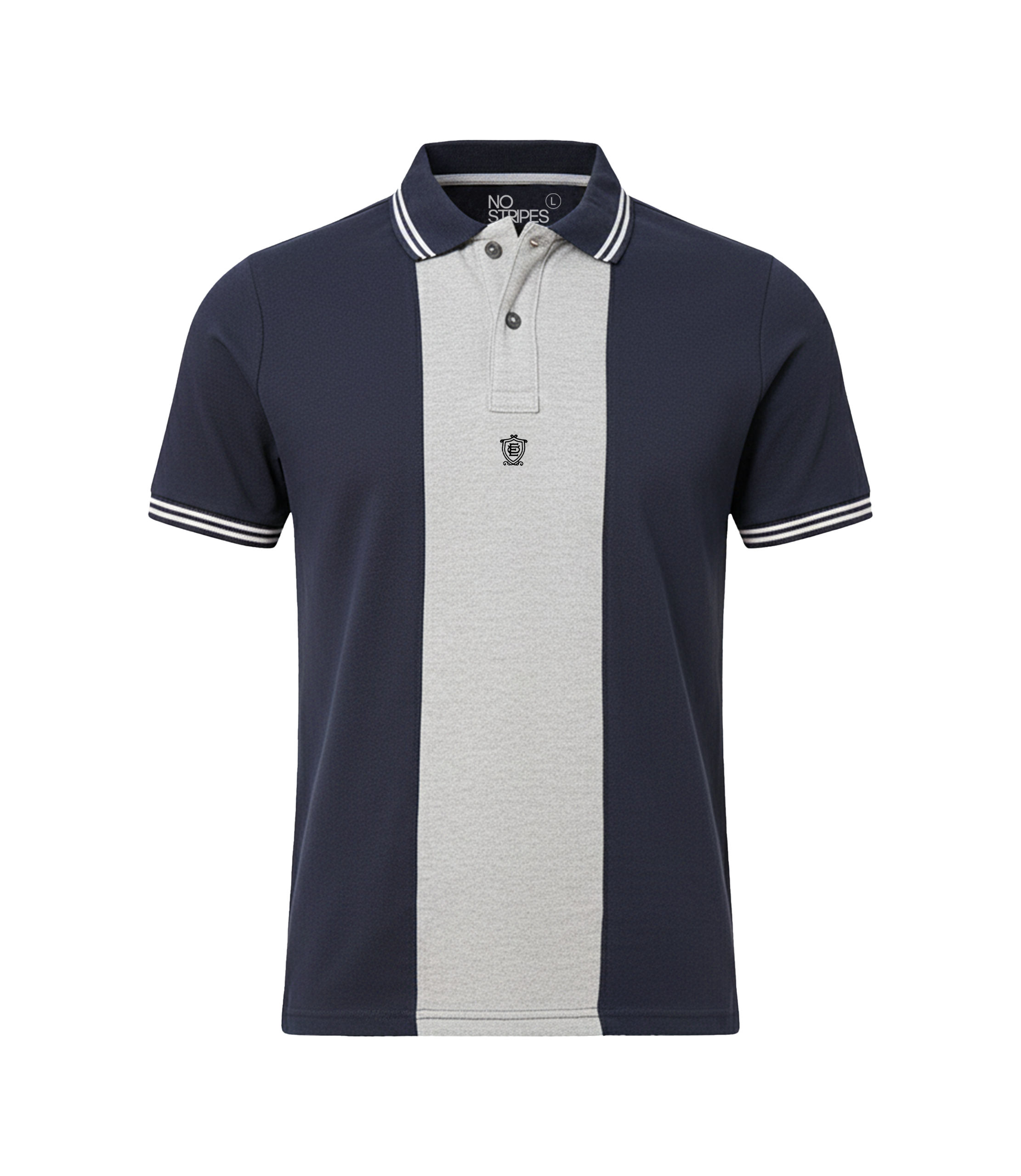 EDGE Tipping Collar Men’s Bold Vertical Stripe Polo Shirt - 52817