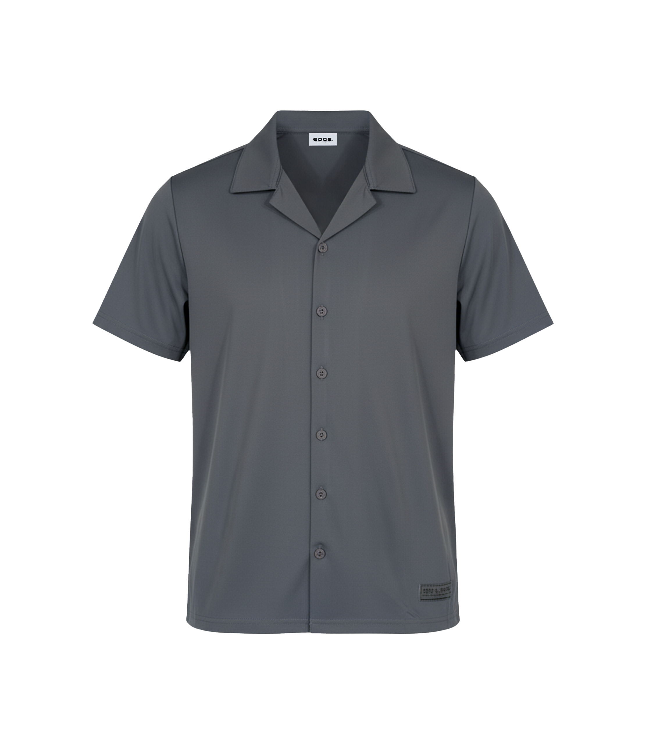 EDGE Men's Solid Color Soft Skin Cuban Collar Shirt - 53631