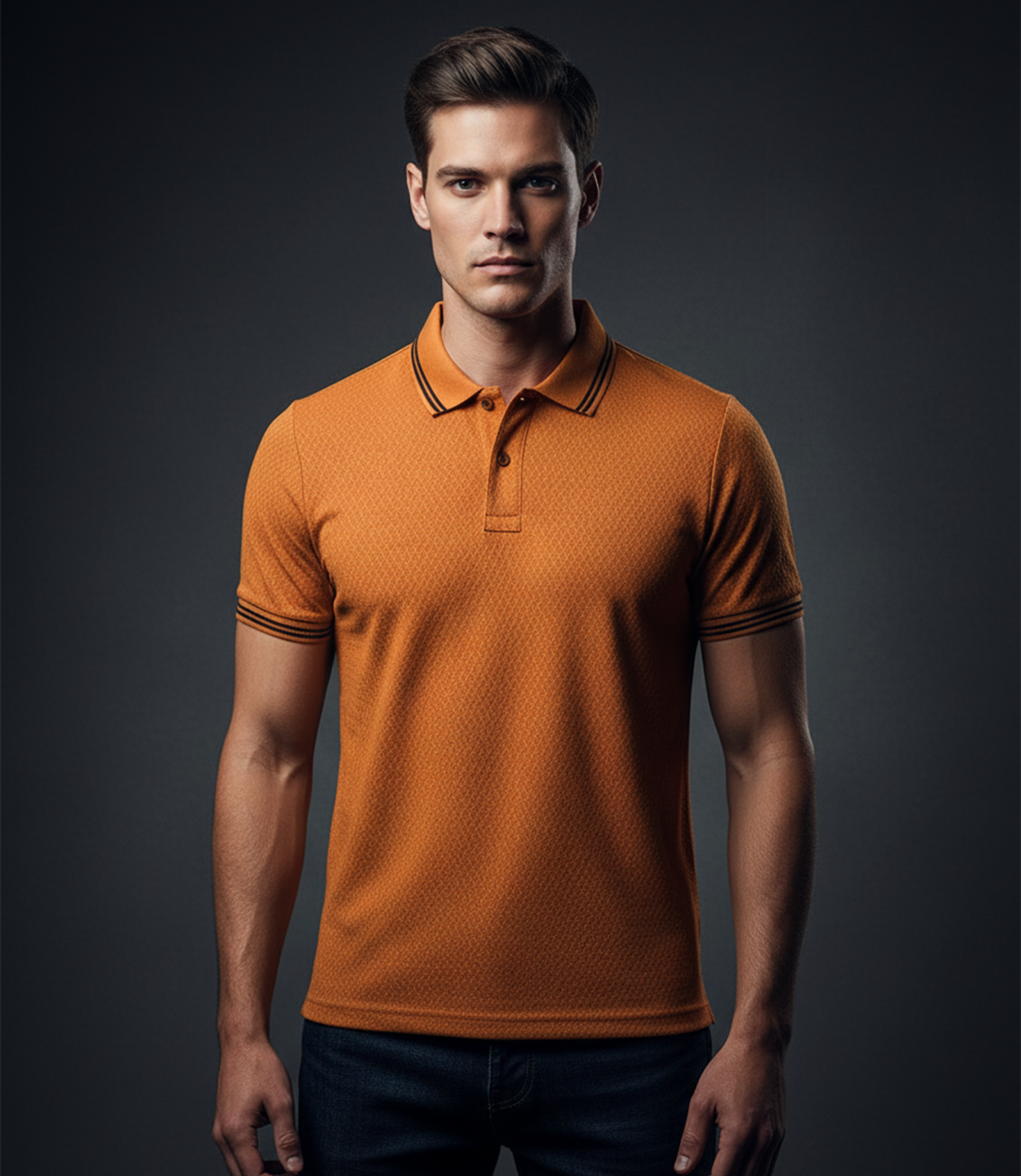 EDGE Double Tipping Collar Men’s AOP Polo Shirt - 52639