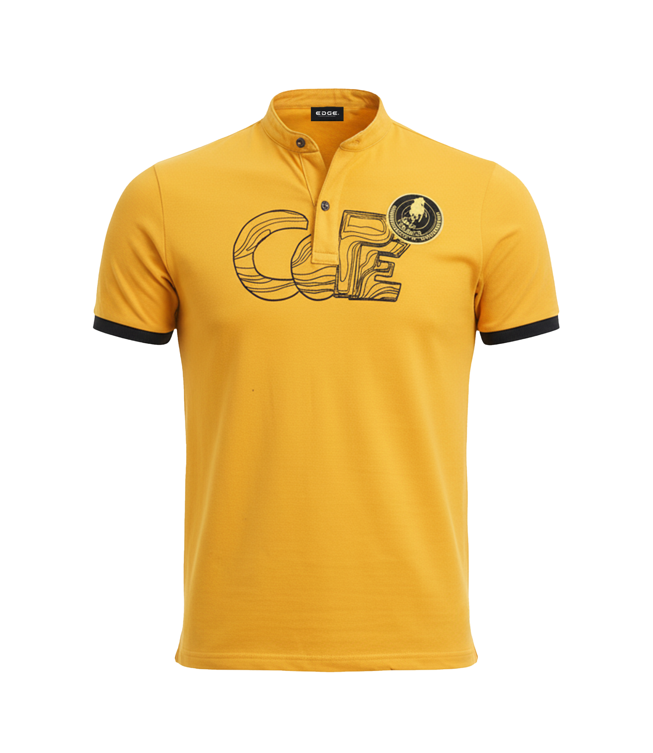 EDGE Mandarine Collar Men’s Solid Color T- shirt - 52384