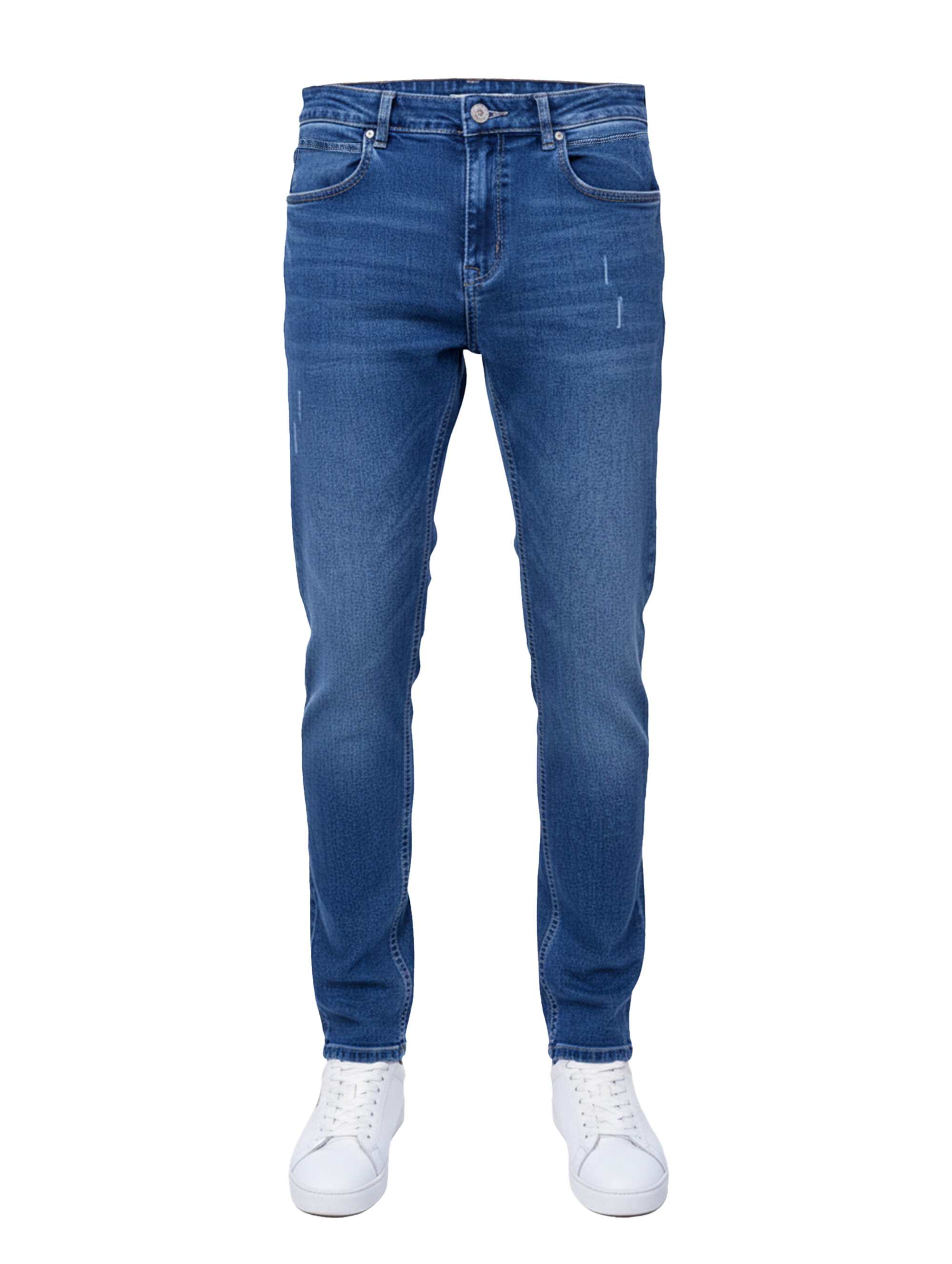 Edge Casuals | Blue jeans on a white background