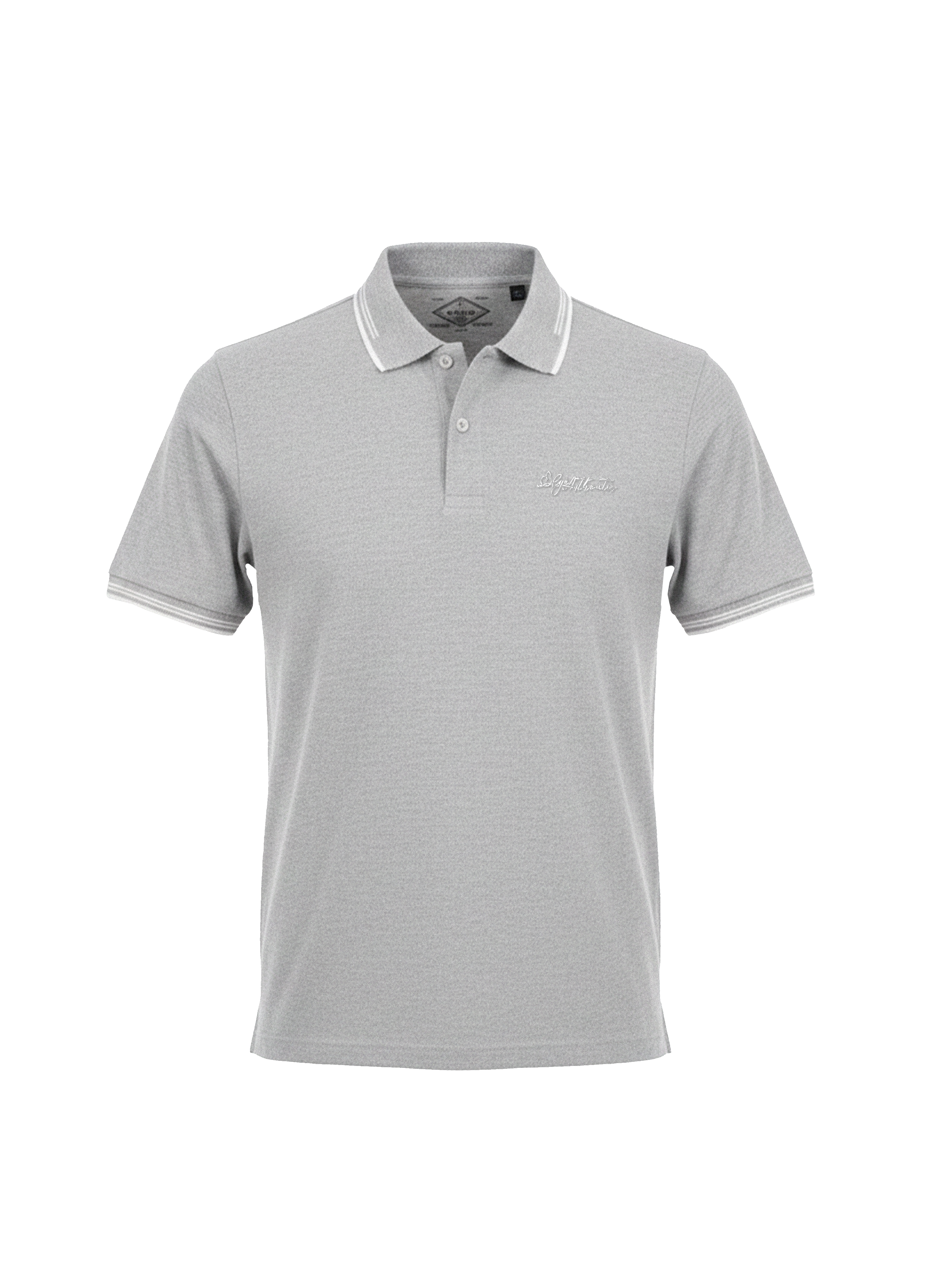 Gray polo shirt on a white background