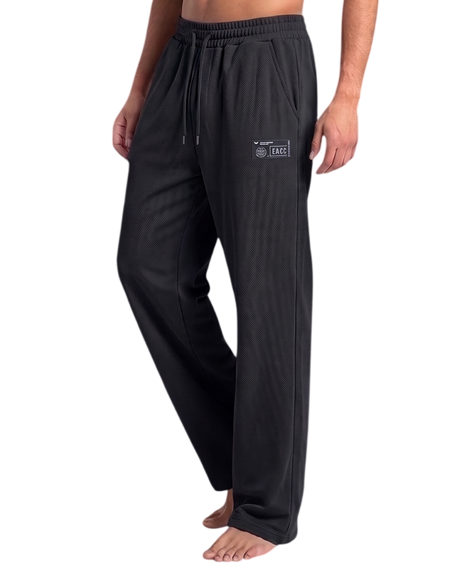 Edge Textured Men's Relax-fit Black Sweatpants - 53942