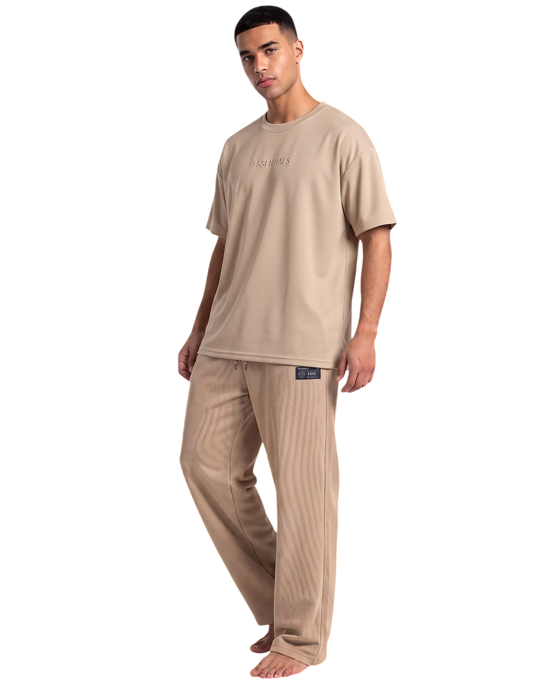 Edge Textured Men's Relax-fit Black Sweatpants - 53942
