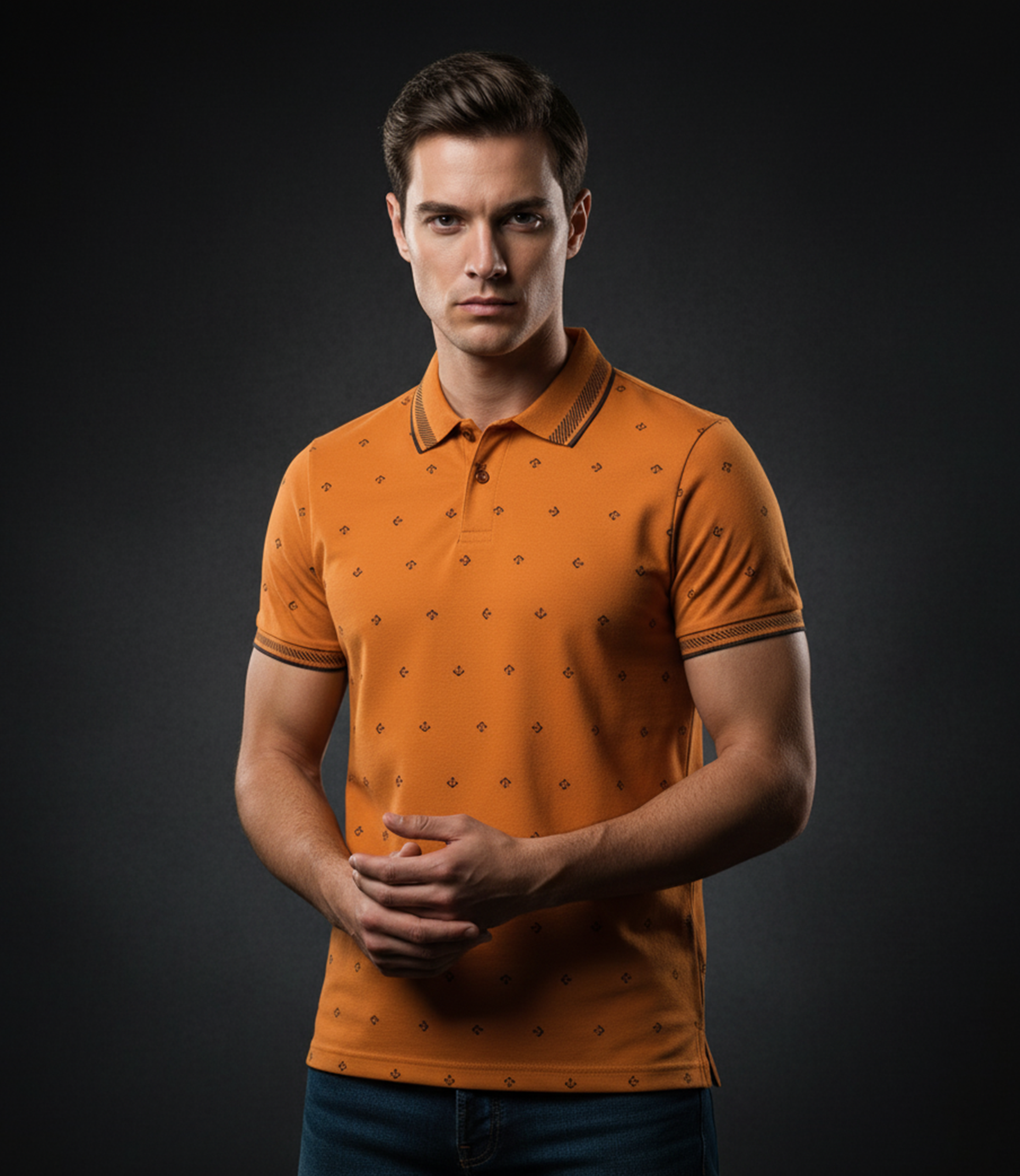 EDGE Tipping Collar Men’s AOP Polo Shirt - 52610