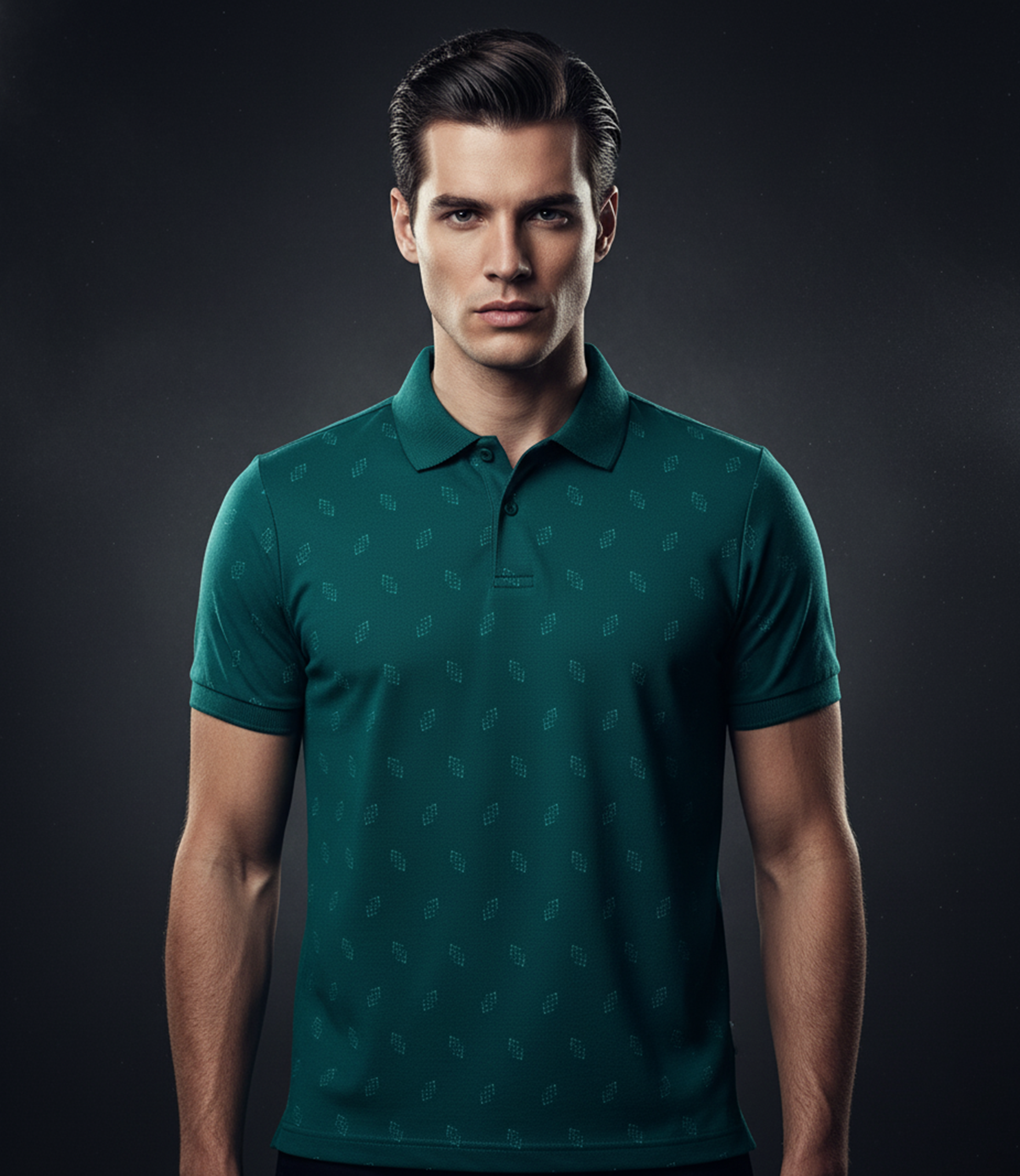 EDGE Solid Collar Men’s AOP Polo Shirt - 52622