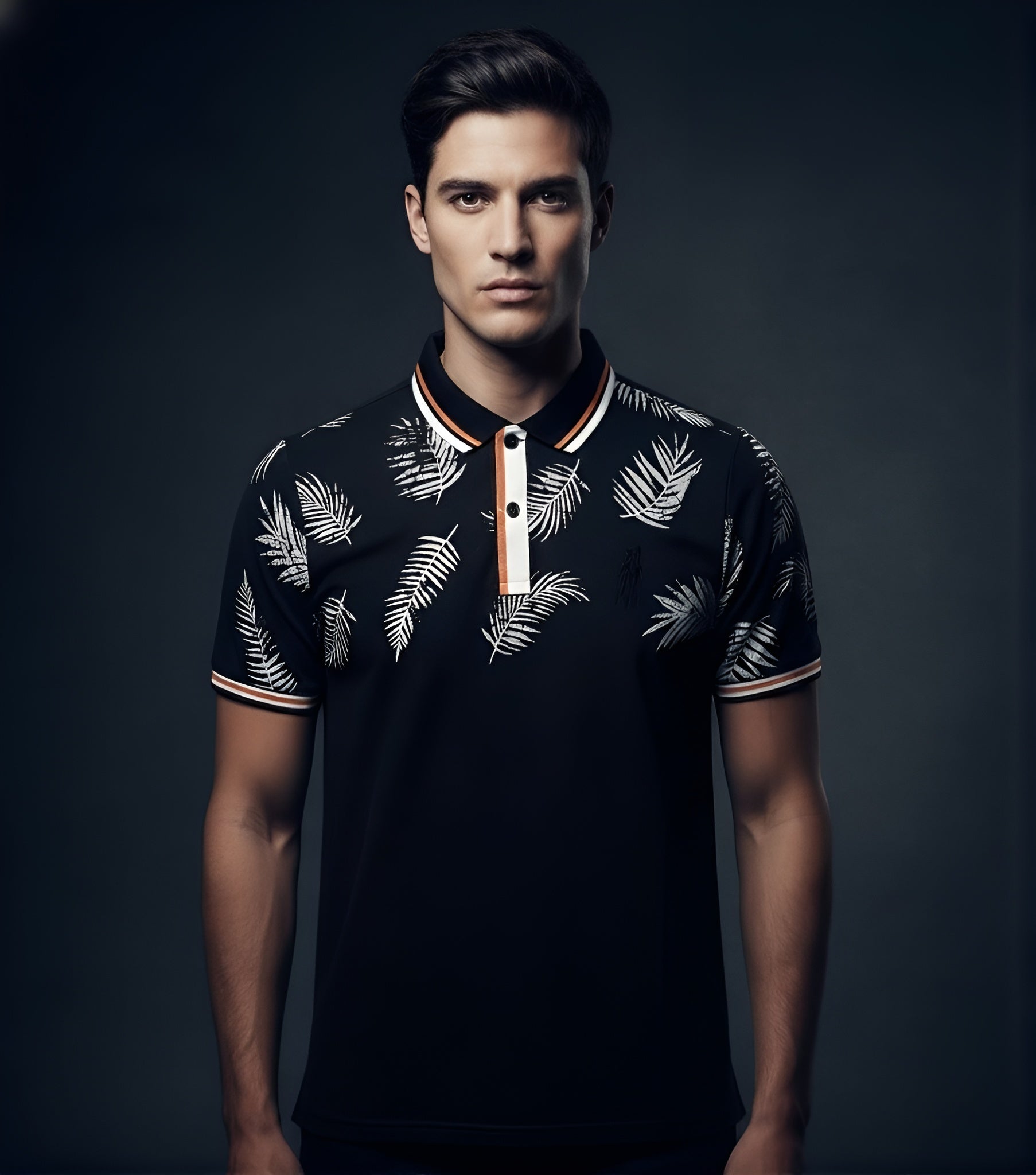 EDGE Double Tipping Collar Men’s AOP Polo Shirt - 52692