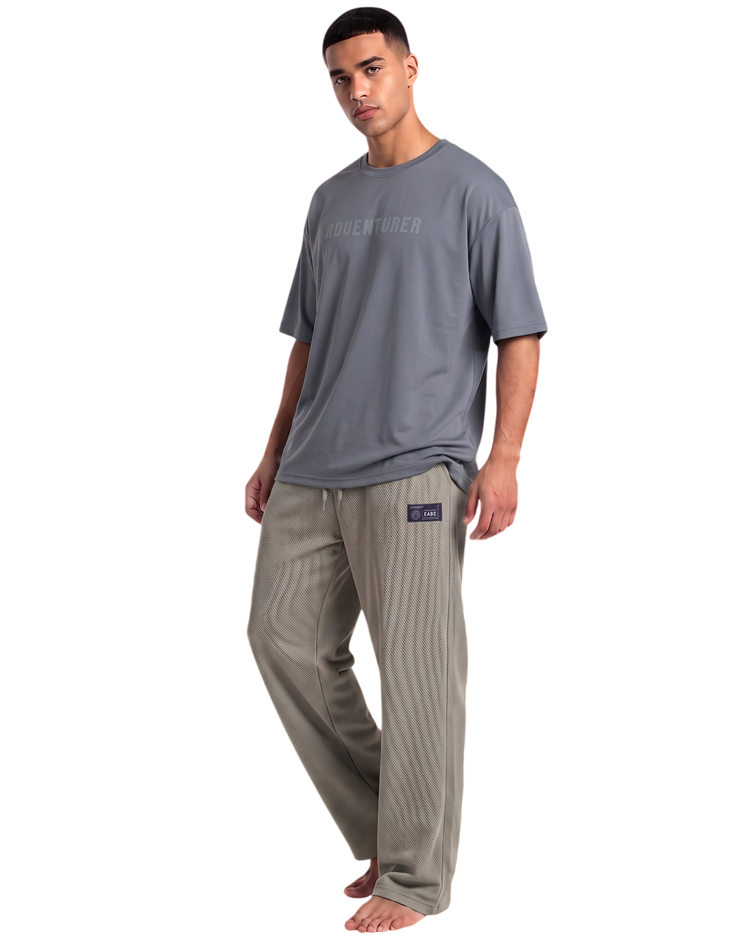 Edge Textured Men's Relax-fit Grey Sweatpants - 53942
