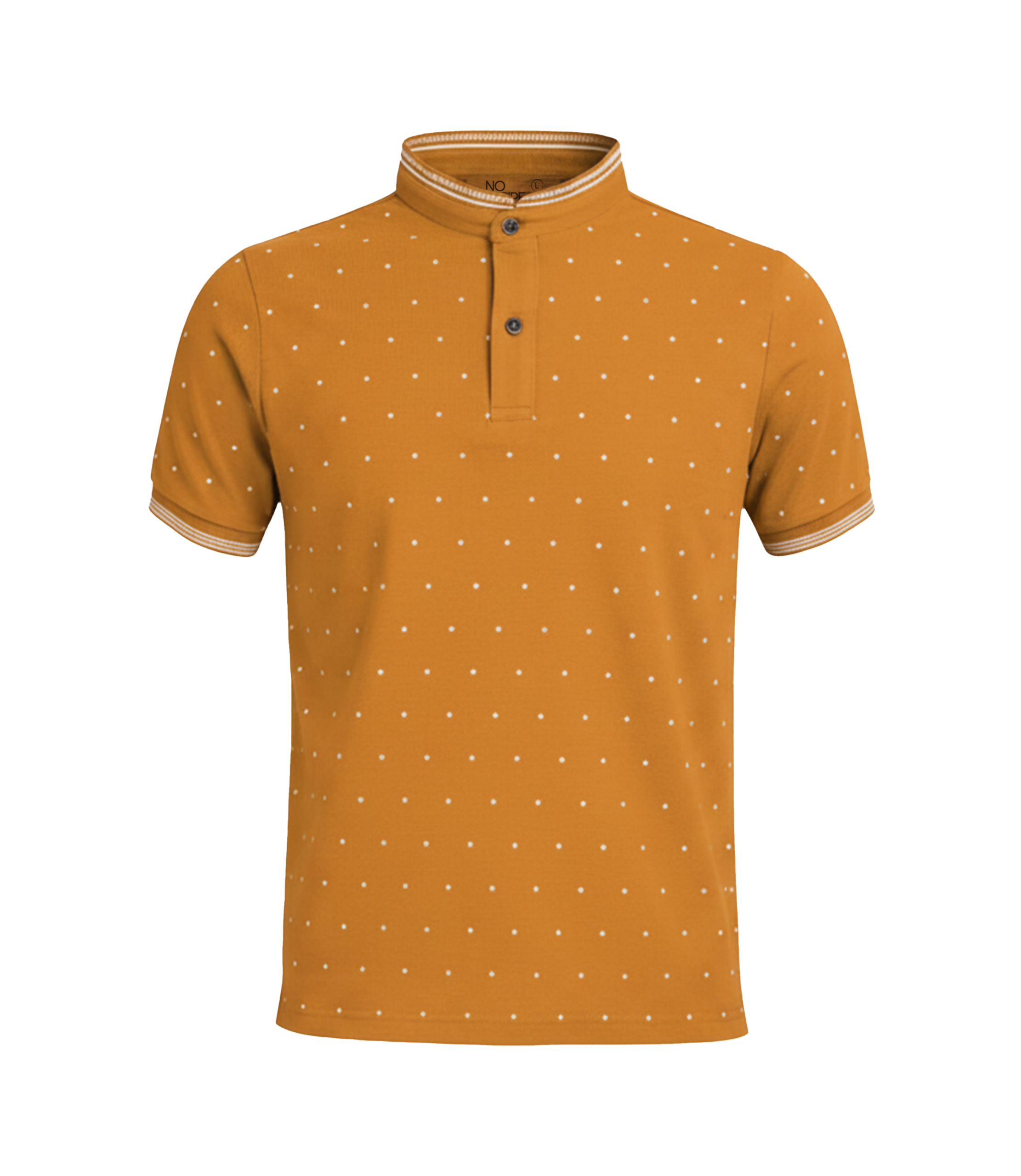 EDGE Mandarin Collar Men’s Solid Color AOP T- shirt - 52709