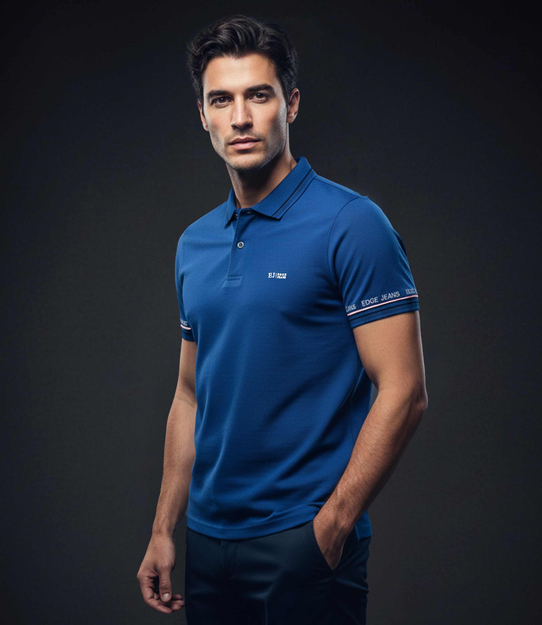 EDGE Tipping Collar Men’s Solid Polo T-Shirt - 52805