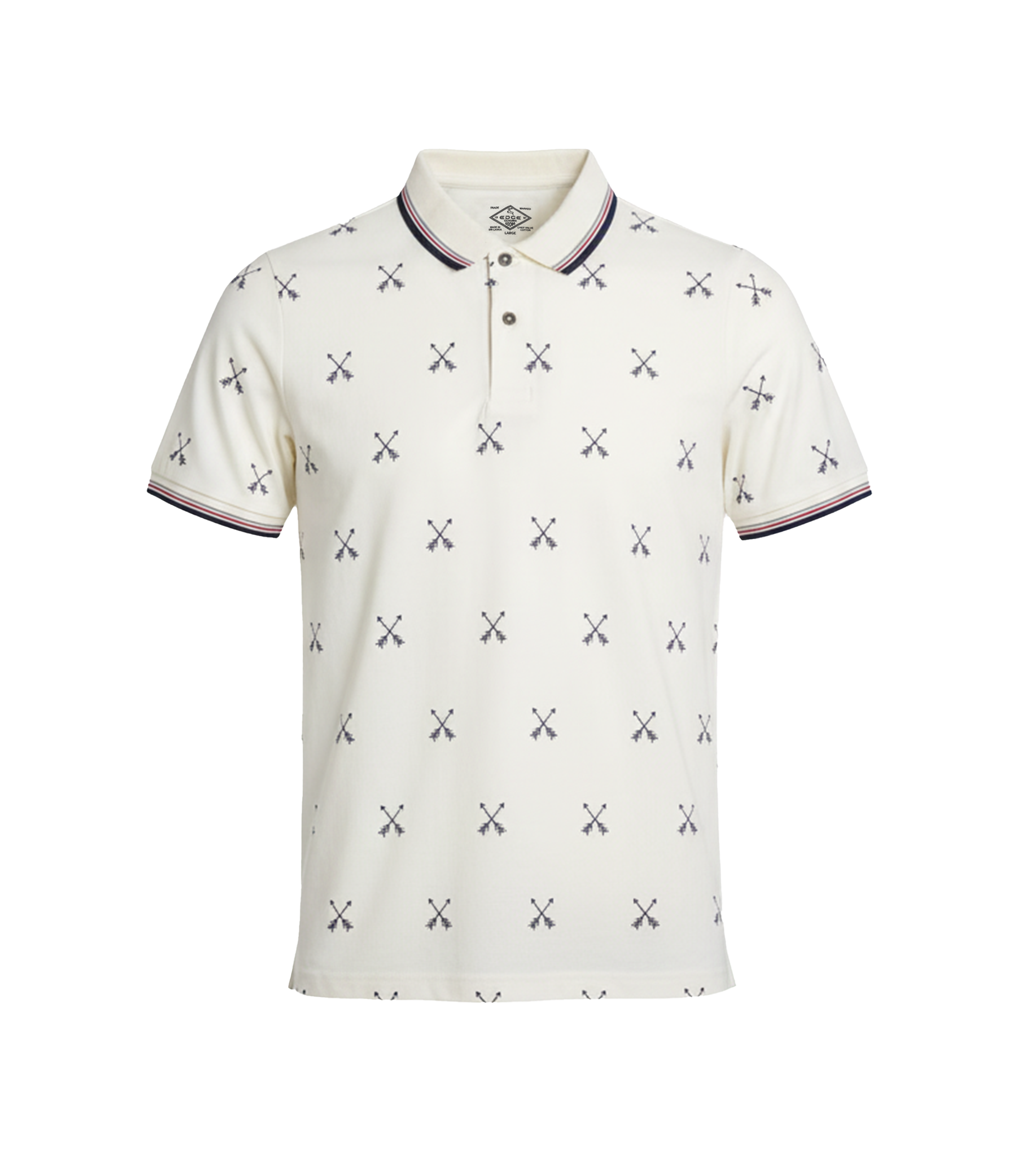 EDGE Double Tipping Collar Men’s AOP Polo Shirt - 52658