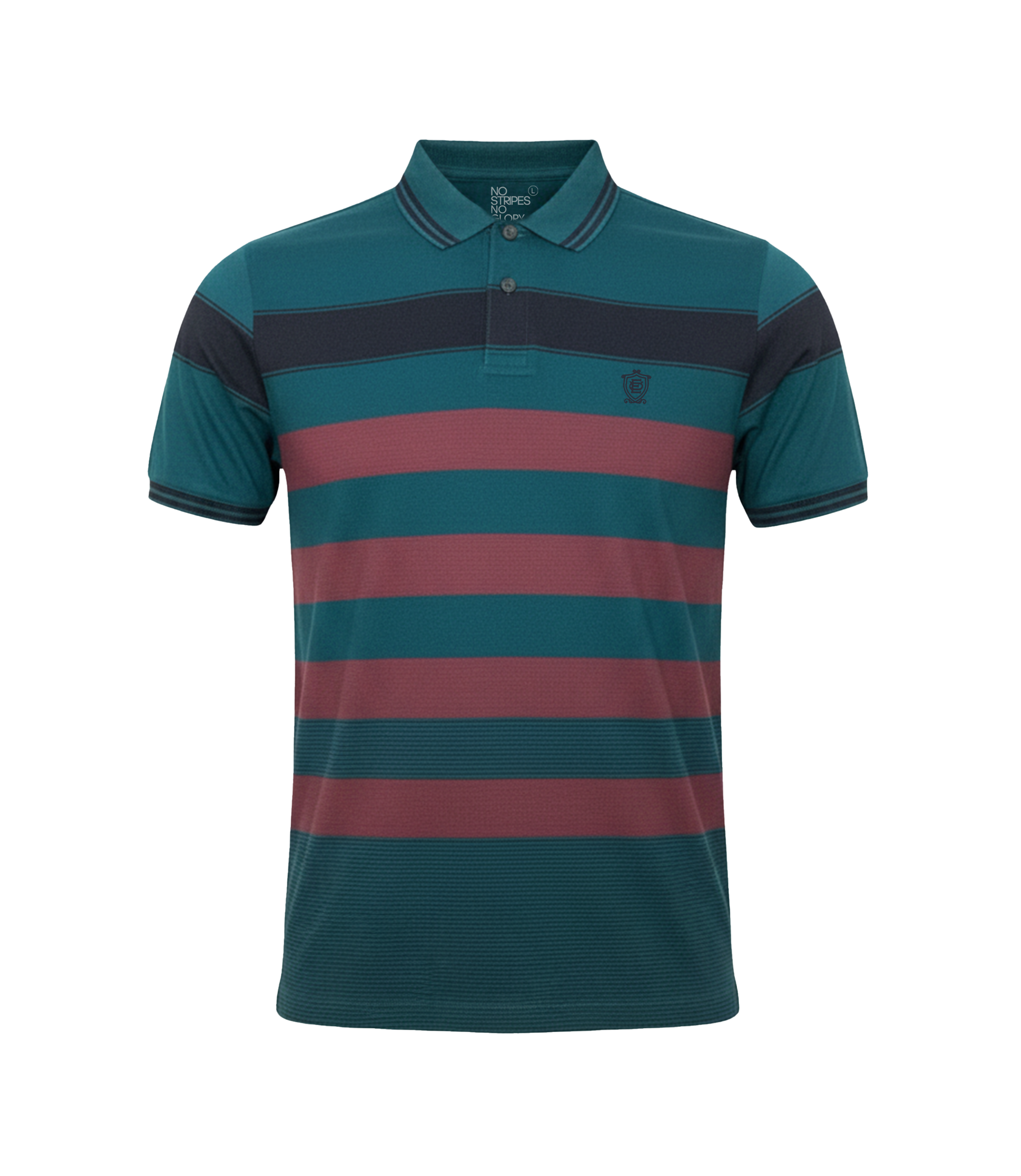 Edge Men's Double Tipping Collar Stripe Polo shirt - 52482