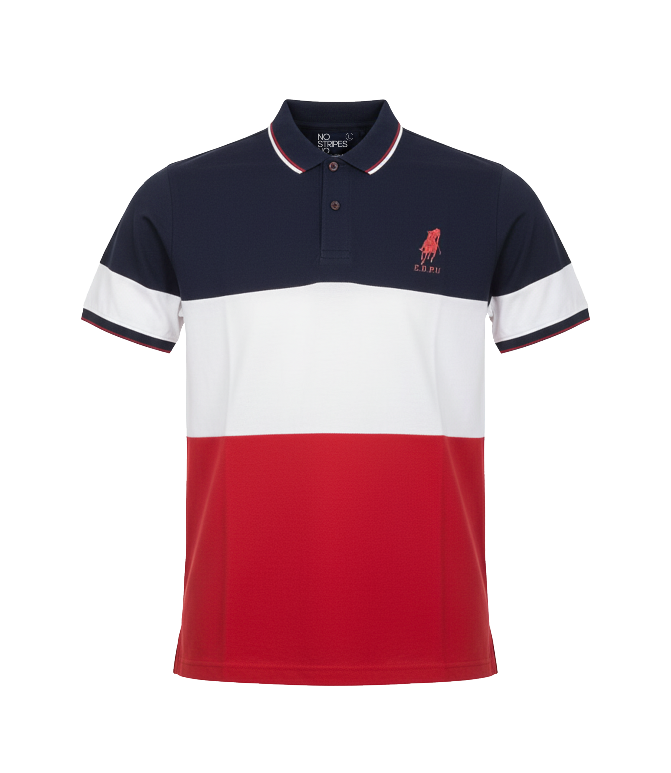 EDGE Tipping Collar Men’s Block Color Polo Shirt - 52844