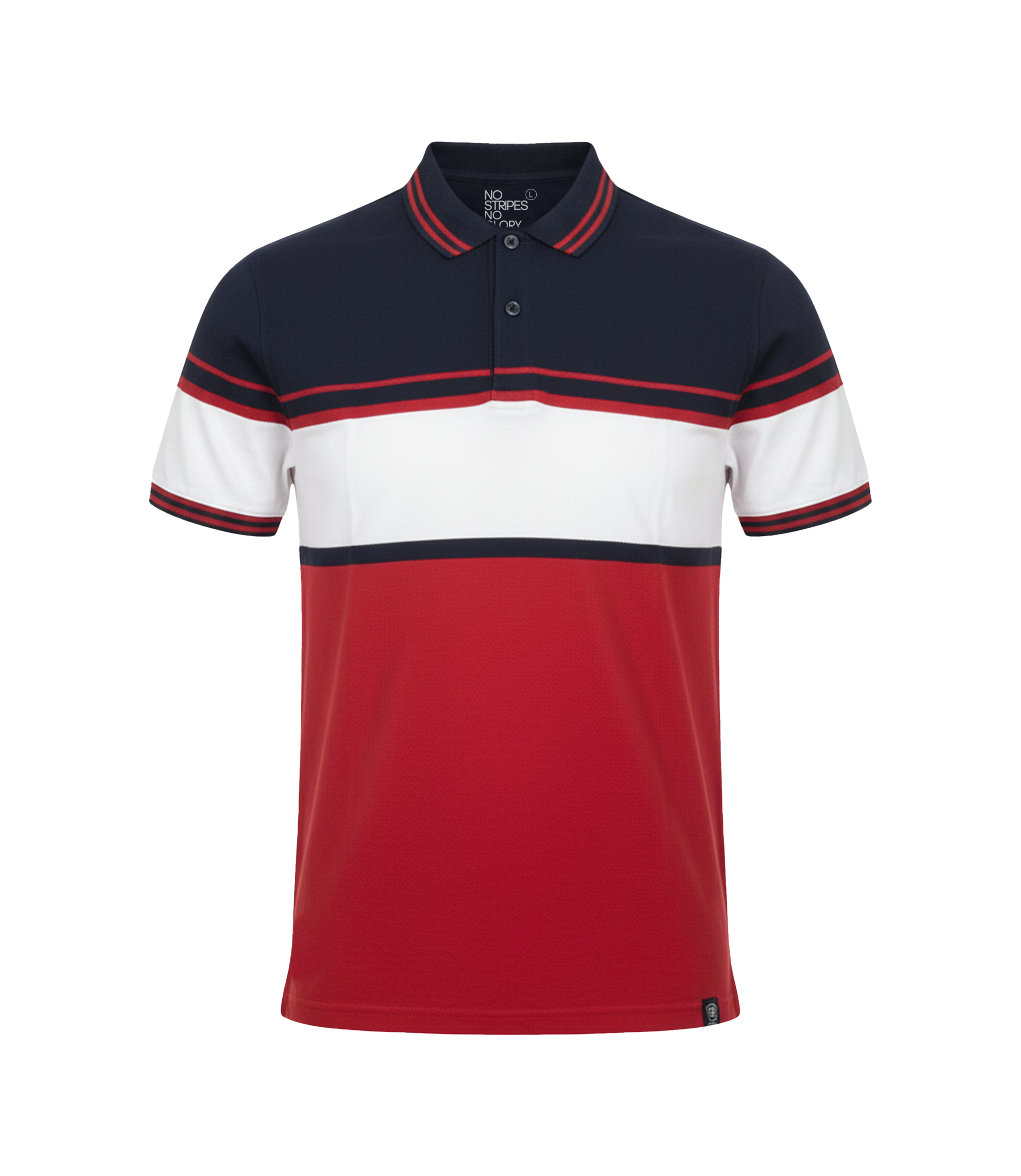 EDGE Double Tipping Collar Men’s Color Blocked Polo Shirt - 52845