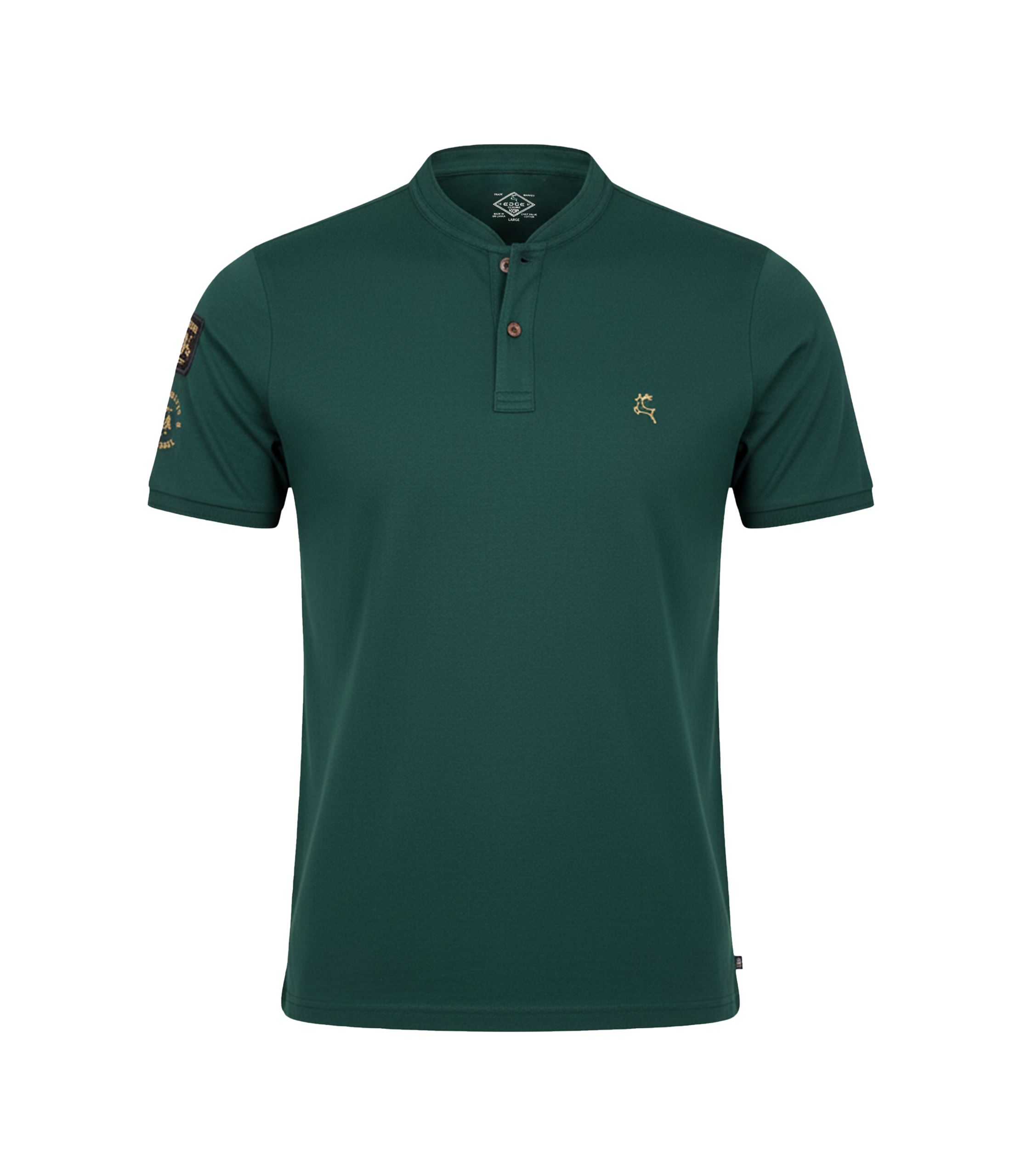 EDGE Mandarin Collar Men’s Solid Color T- shirt - 52633