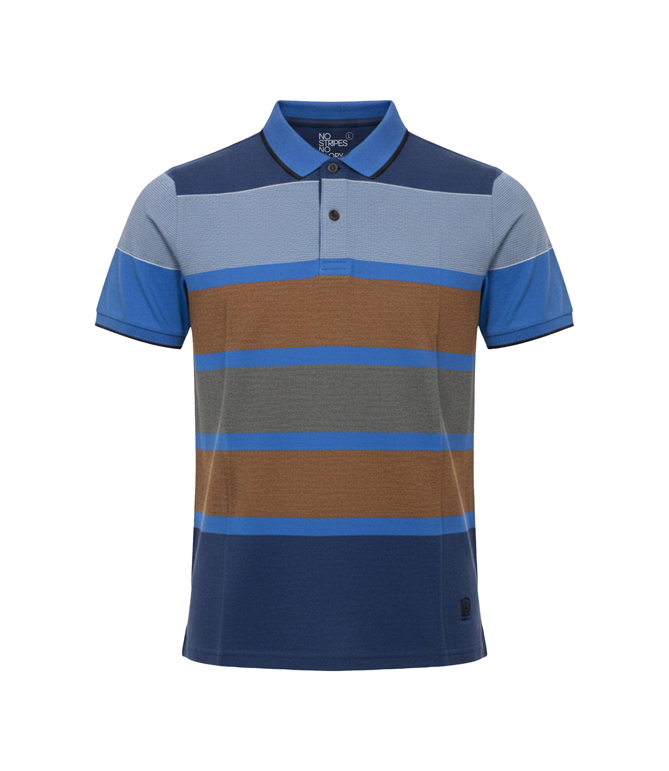 EDGE Double Tipping Collar Men’s Stripe Polo Shirt - 52759