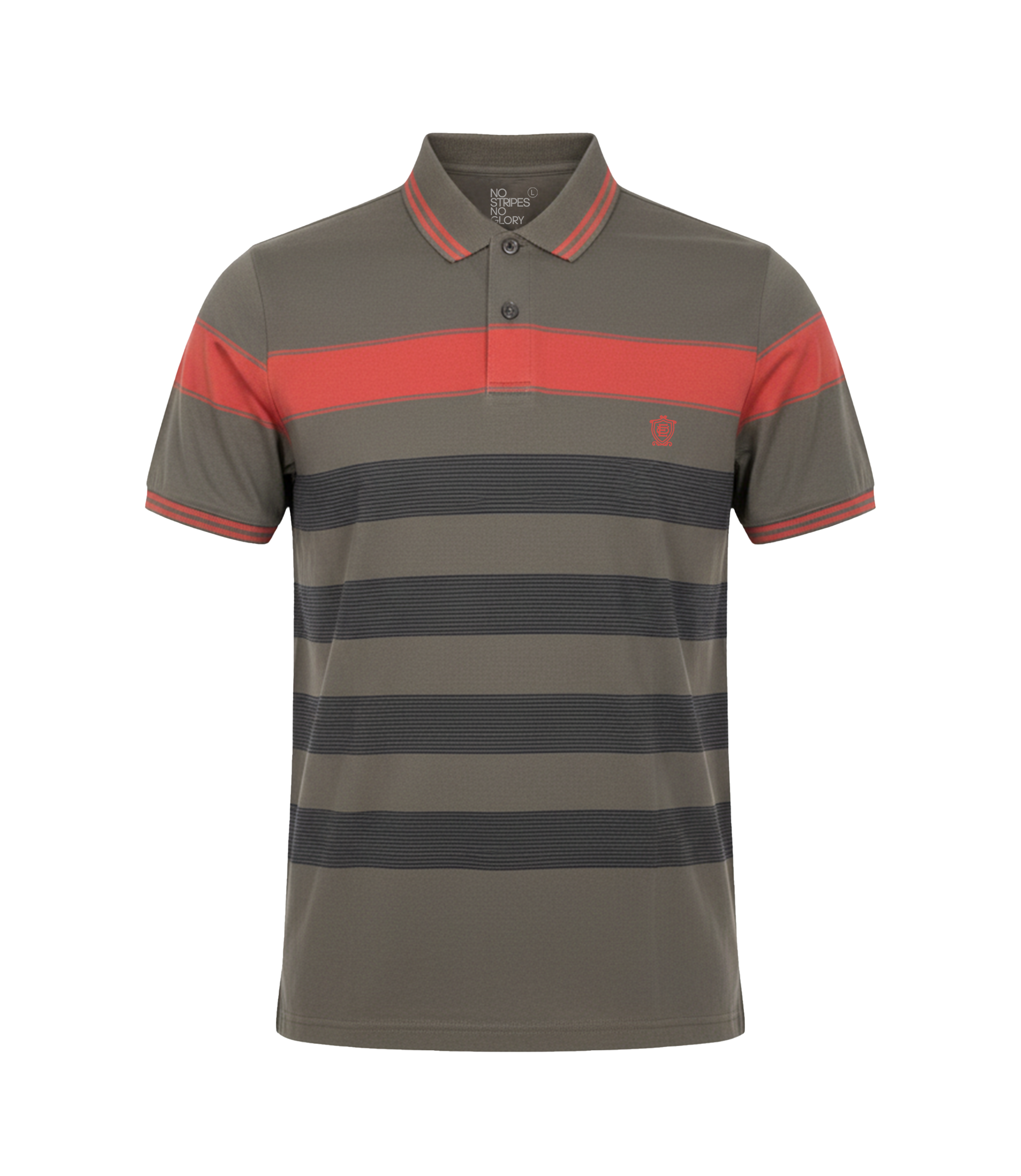 Edge Men's Double Tipping Collar Stripe Polo shirt - 52482