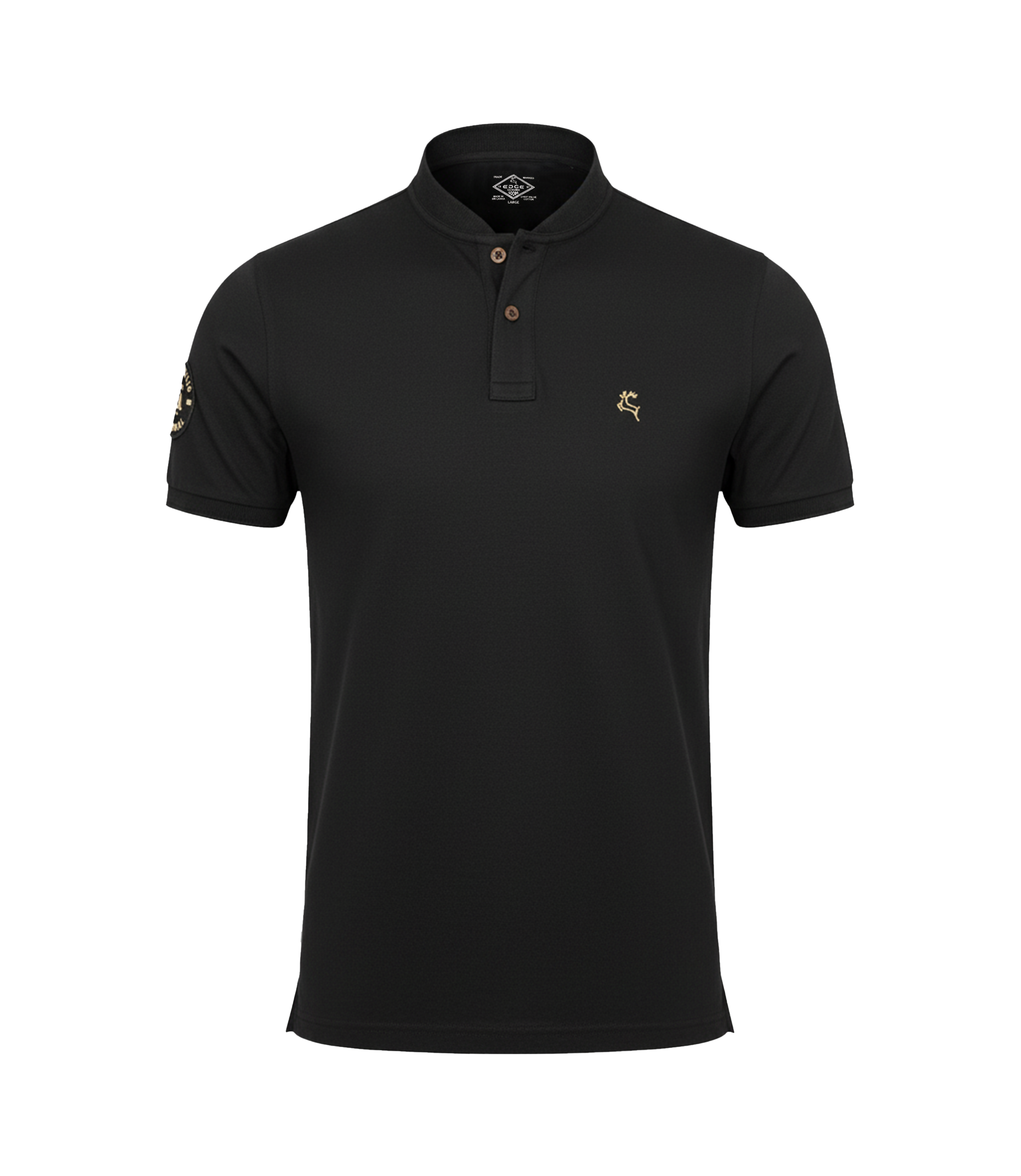 EDGE Mandarin Collar Men’s Solid Color T- shirt - 52633