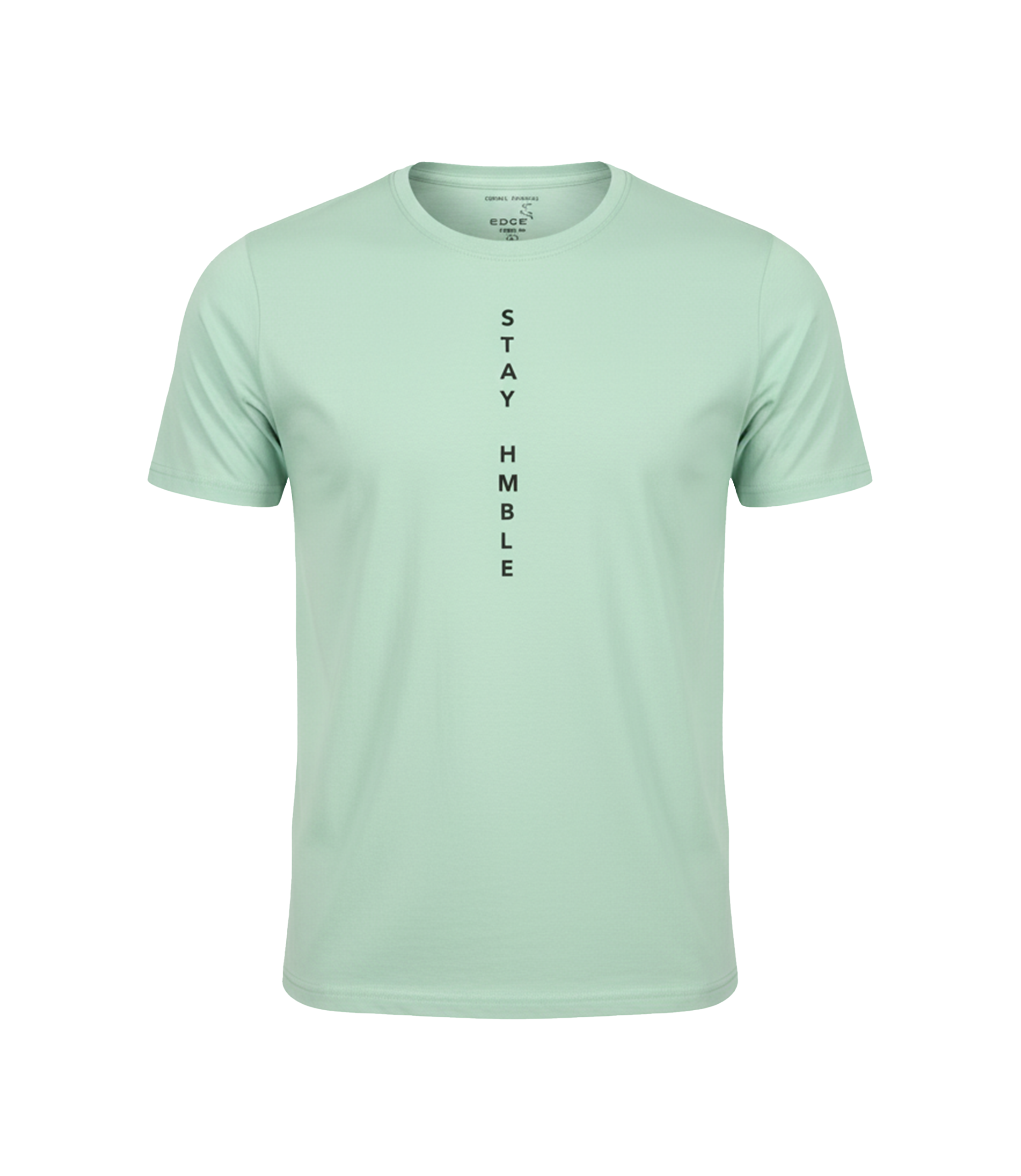 EDGE Crew Neck Men’s Solid Color Printed T-Shirt - 52693