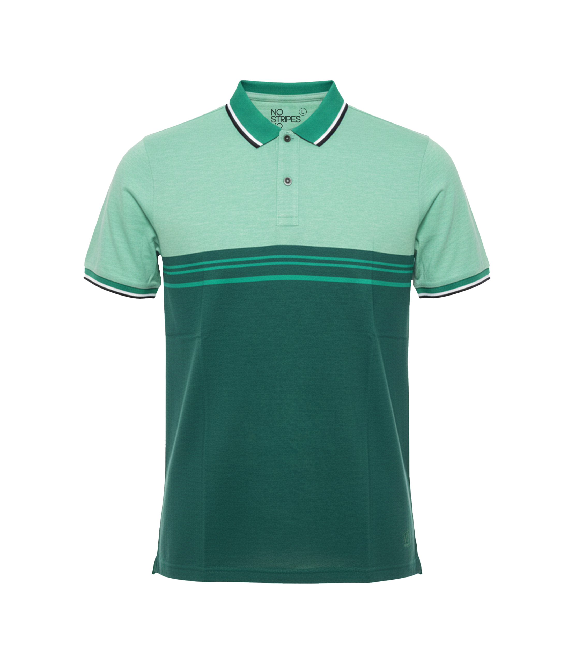 EDGE Double Tipping Collar Men’s Stripe Polo Shirt - 52768