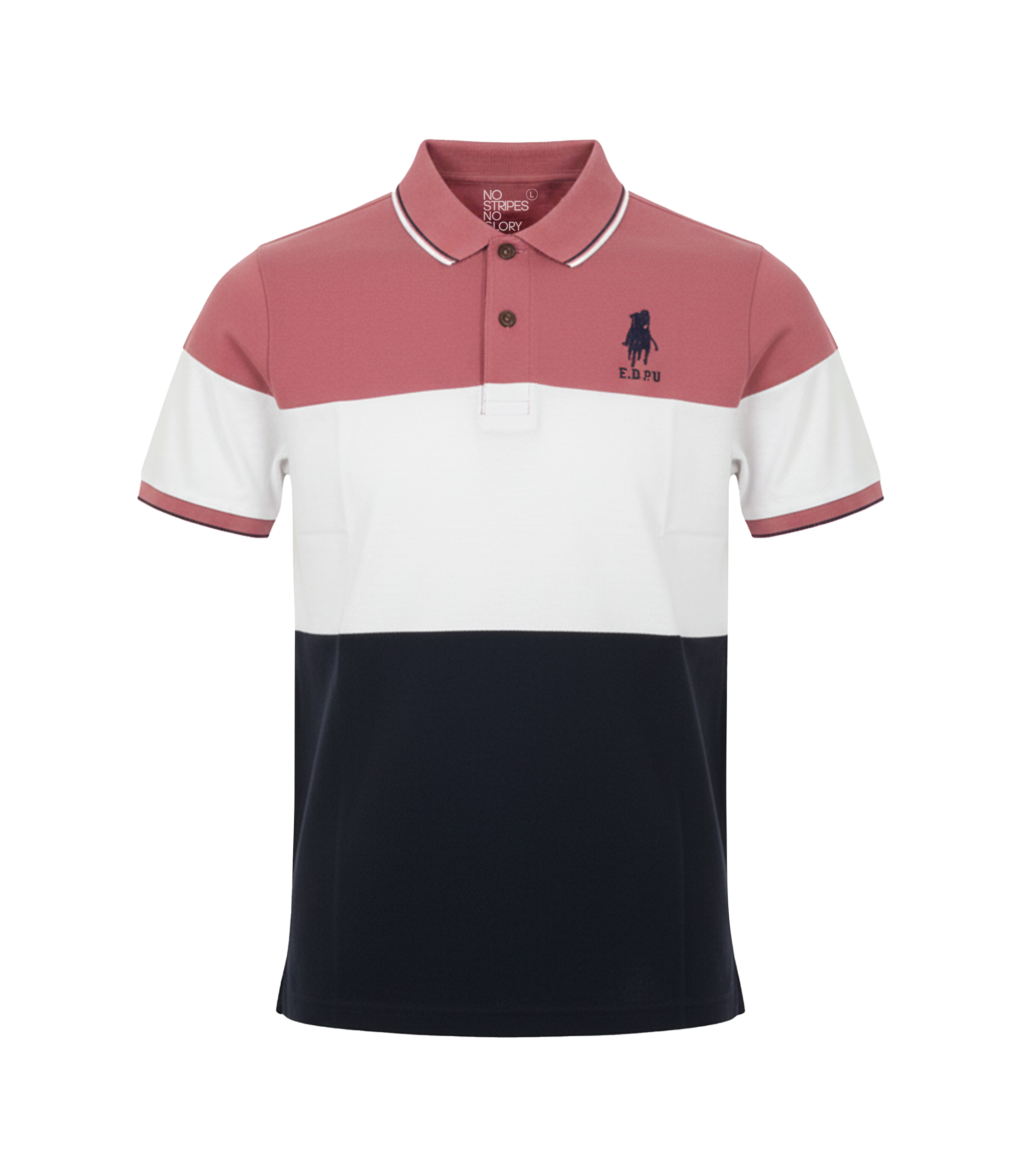 EDGE Tipping Collar Men’s Block Color Polo Shirt - 52844