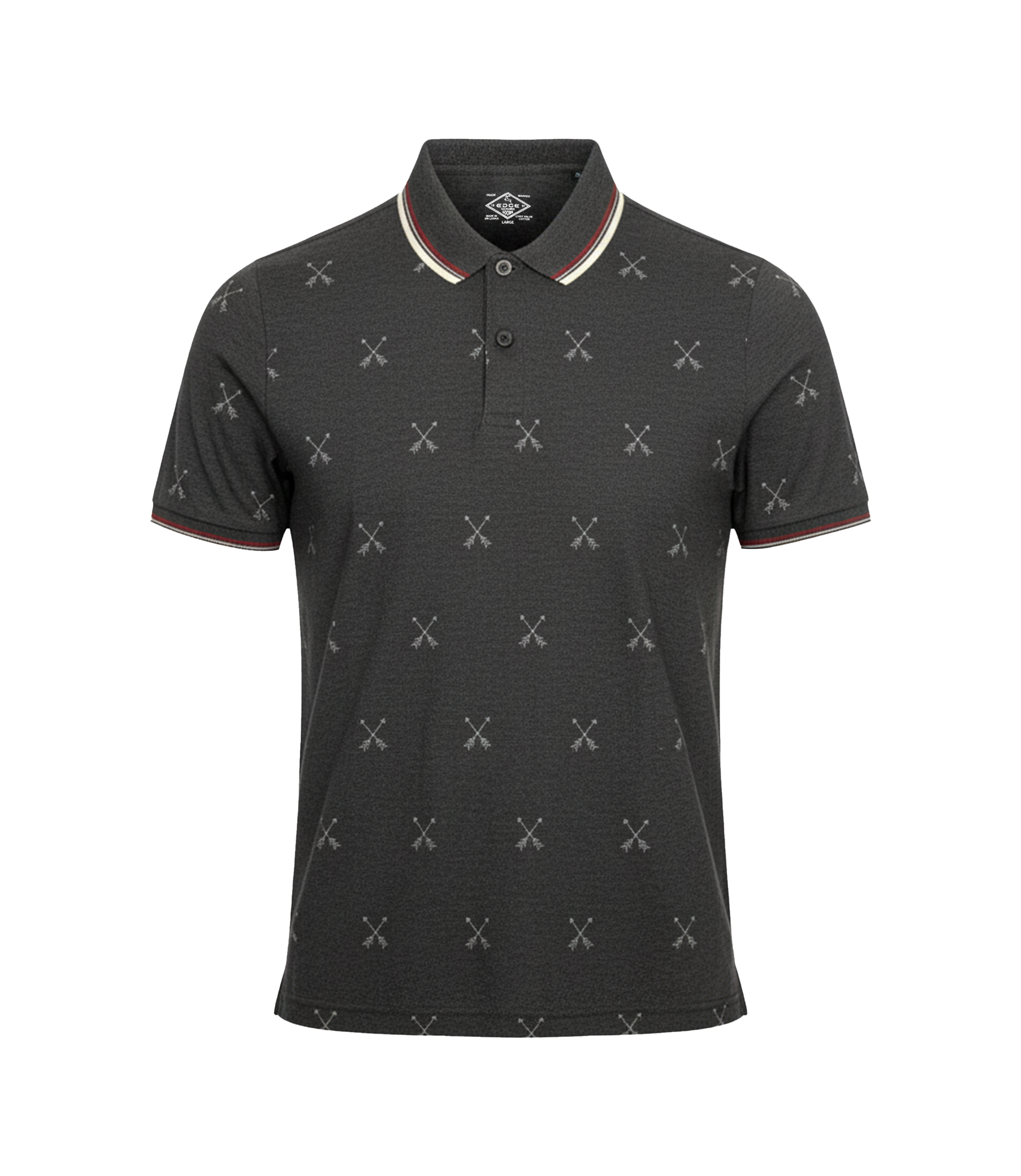 EDGE Double Tipping Collar Men’s AOP Polo Shirt - 52658