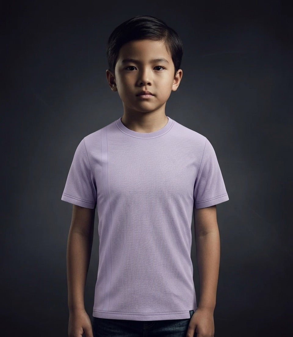 EDGE Kids Crew Neck Solid Color Textured T-Shirt – 33813