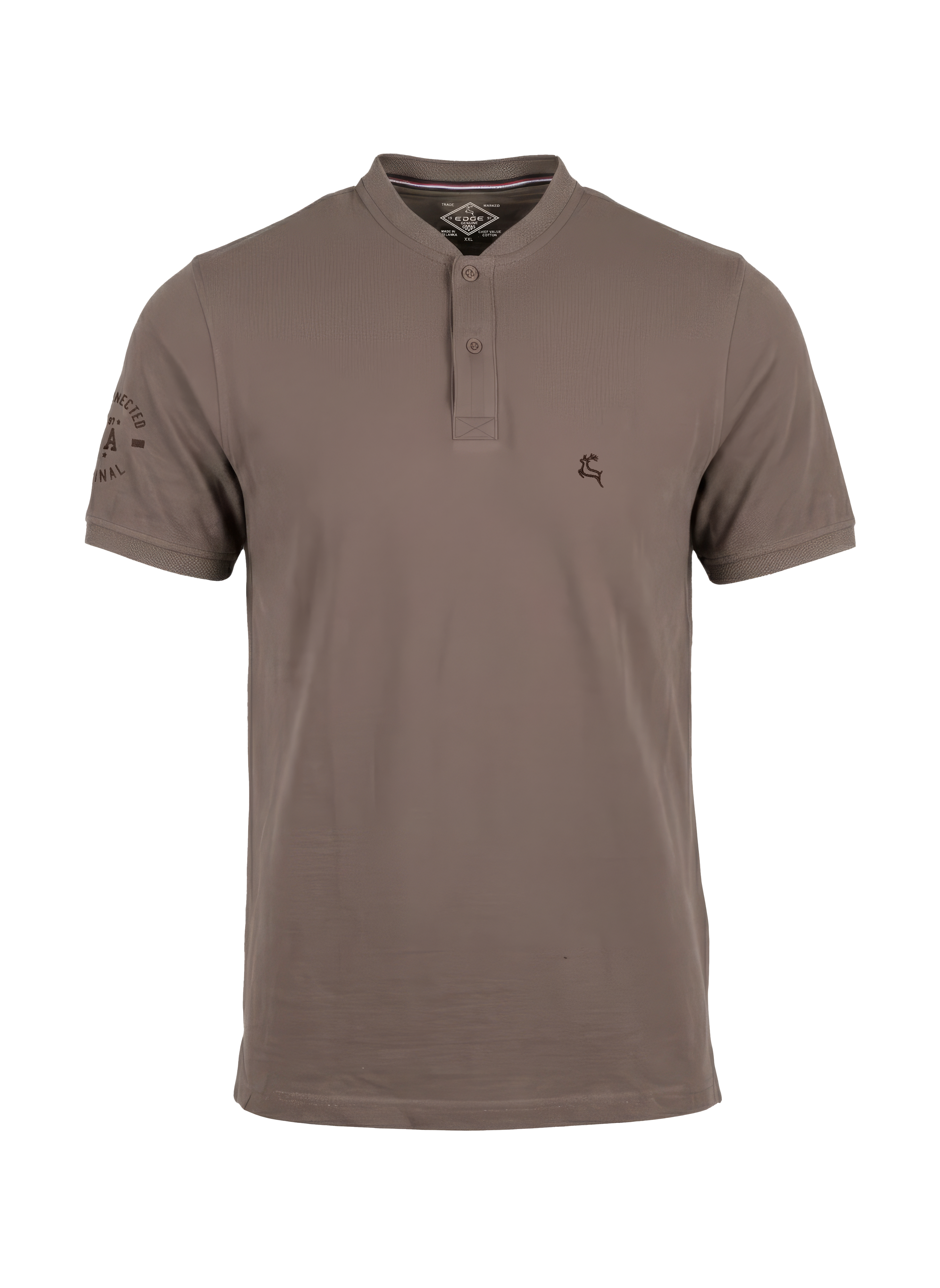Brown polo shirt on a white background
