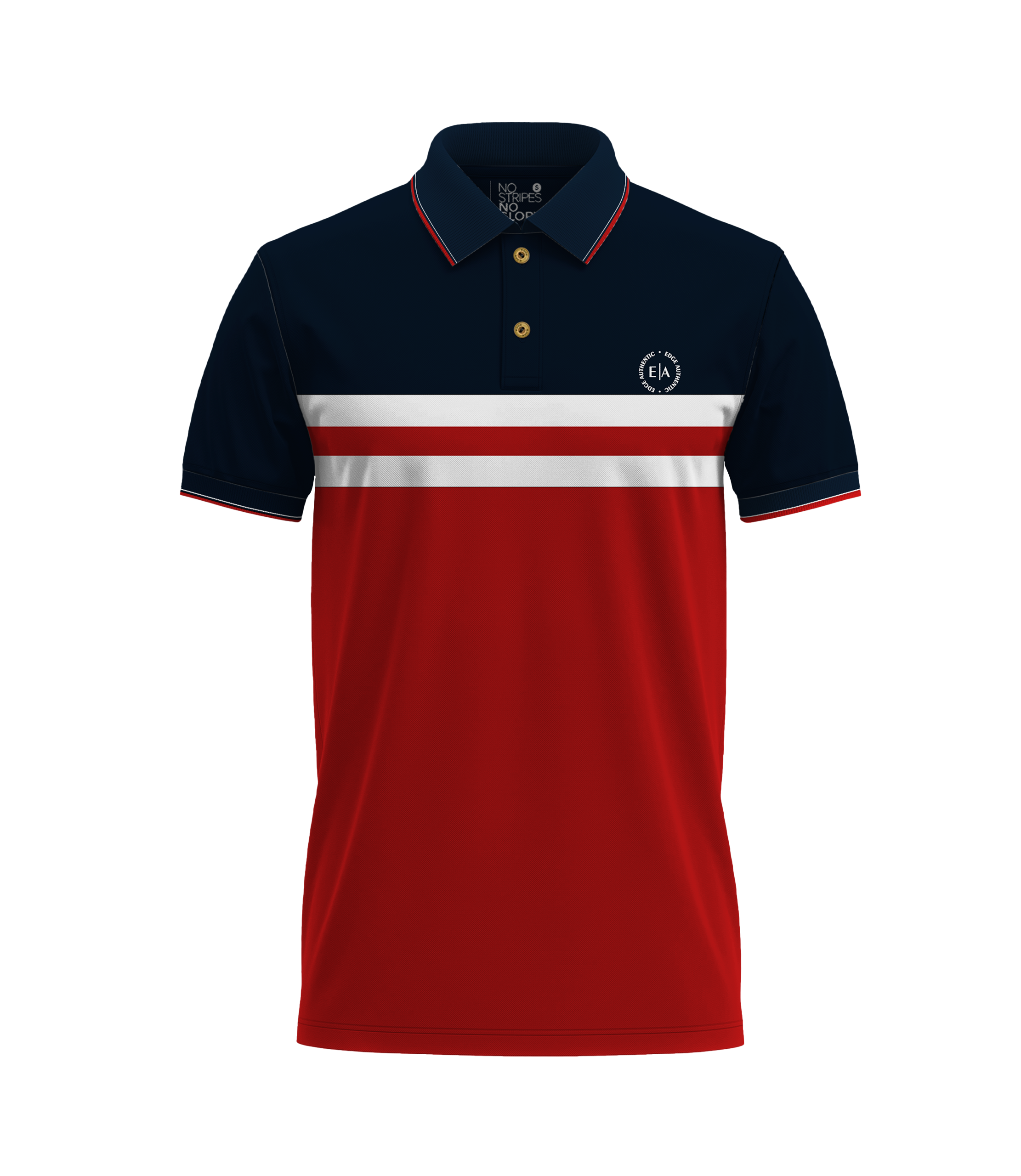 EDGE Tipping Collar Men’s Color Block Polo Shirt - 52847