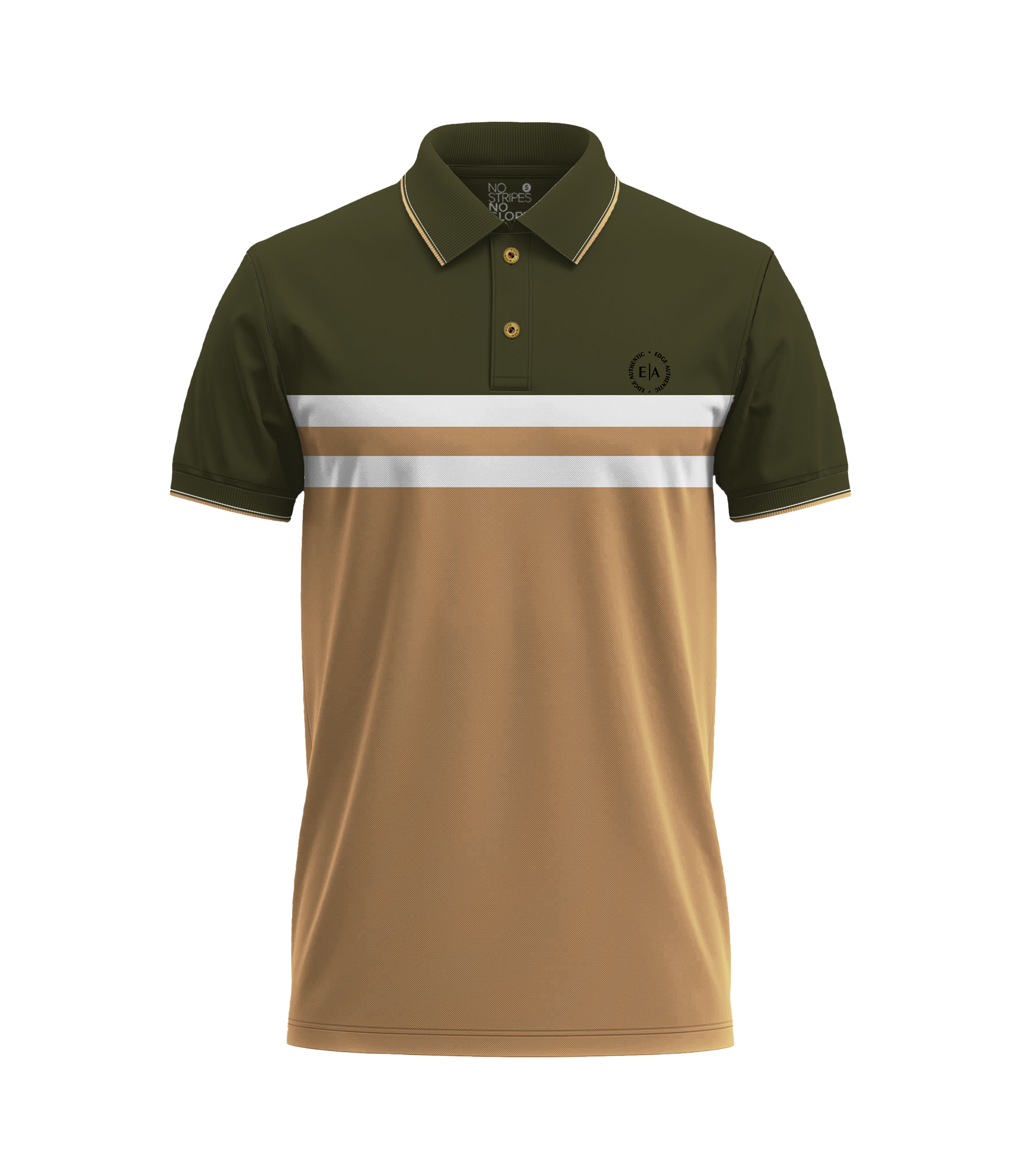 EDGE Tipping Collar Men’s Color Block Polo Shirt - 52847