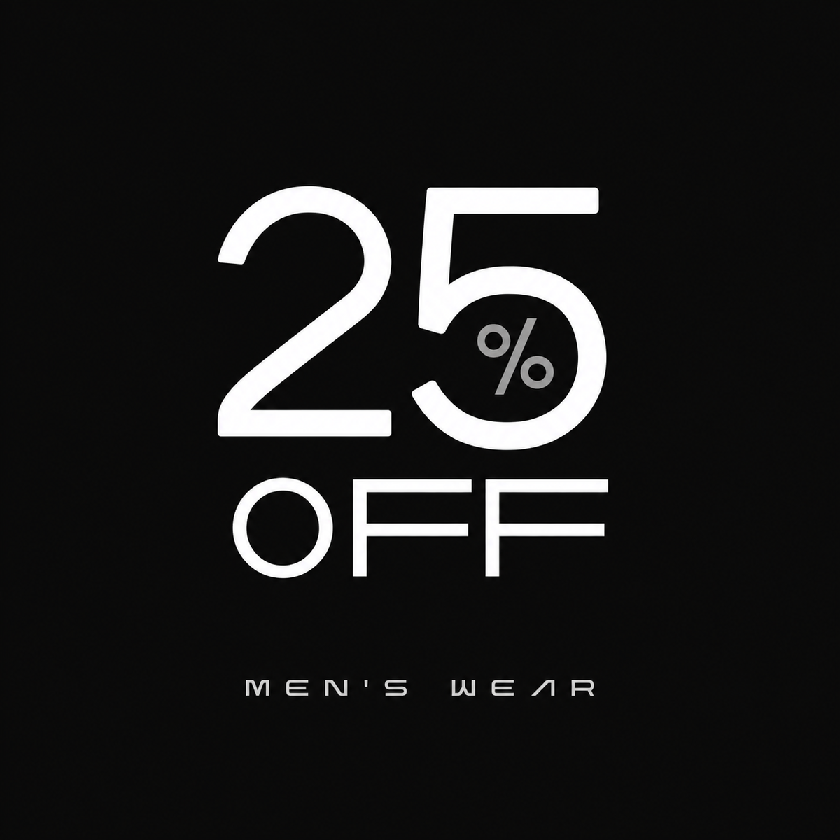 25% Discount Men's Clothing