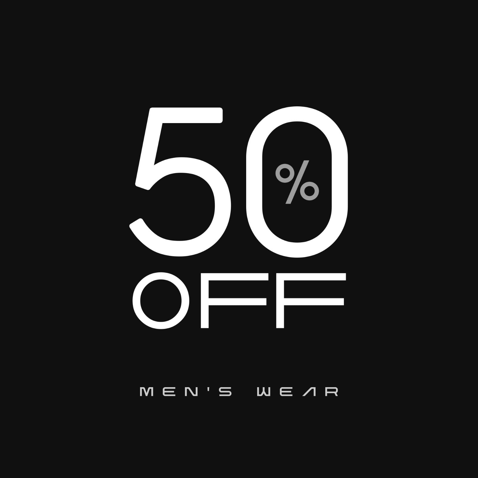 50% Discount Men's Clothing