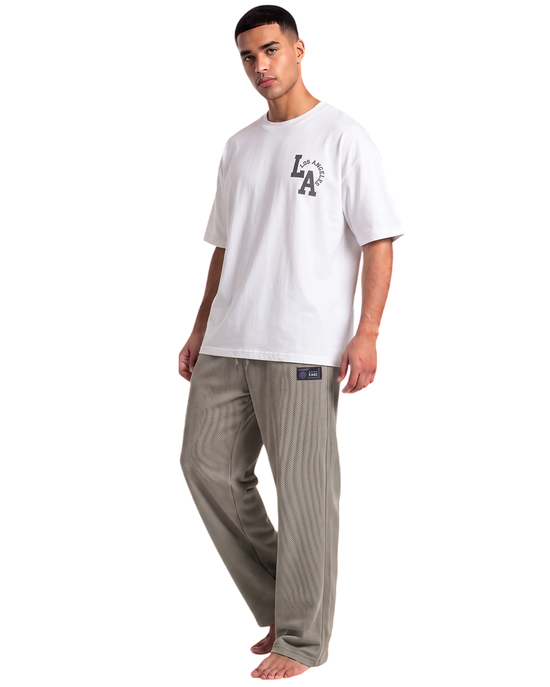 Edge Textured Men's Relax-fit Grey Sweatpants - 53942